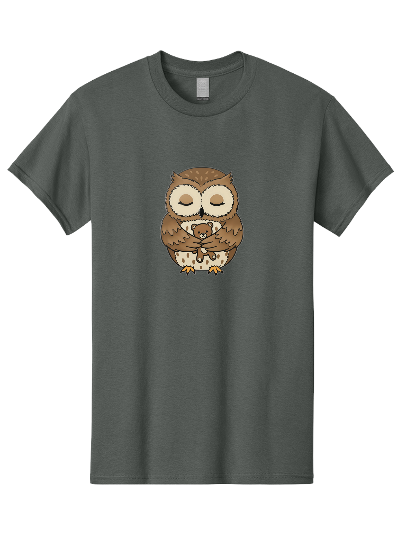 Owl-Hugging-Teddy-Bear-1 Men'S Graphic Tee, 100% Cotton, Comfortable Casual Summer Wear, Machine Washable, Vintage Camera, Old Camera, Antique Camera, Black Camera, Classic Photography, Photography Equipment, Nostalgic Device, Film Camera, Baf926