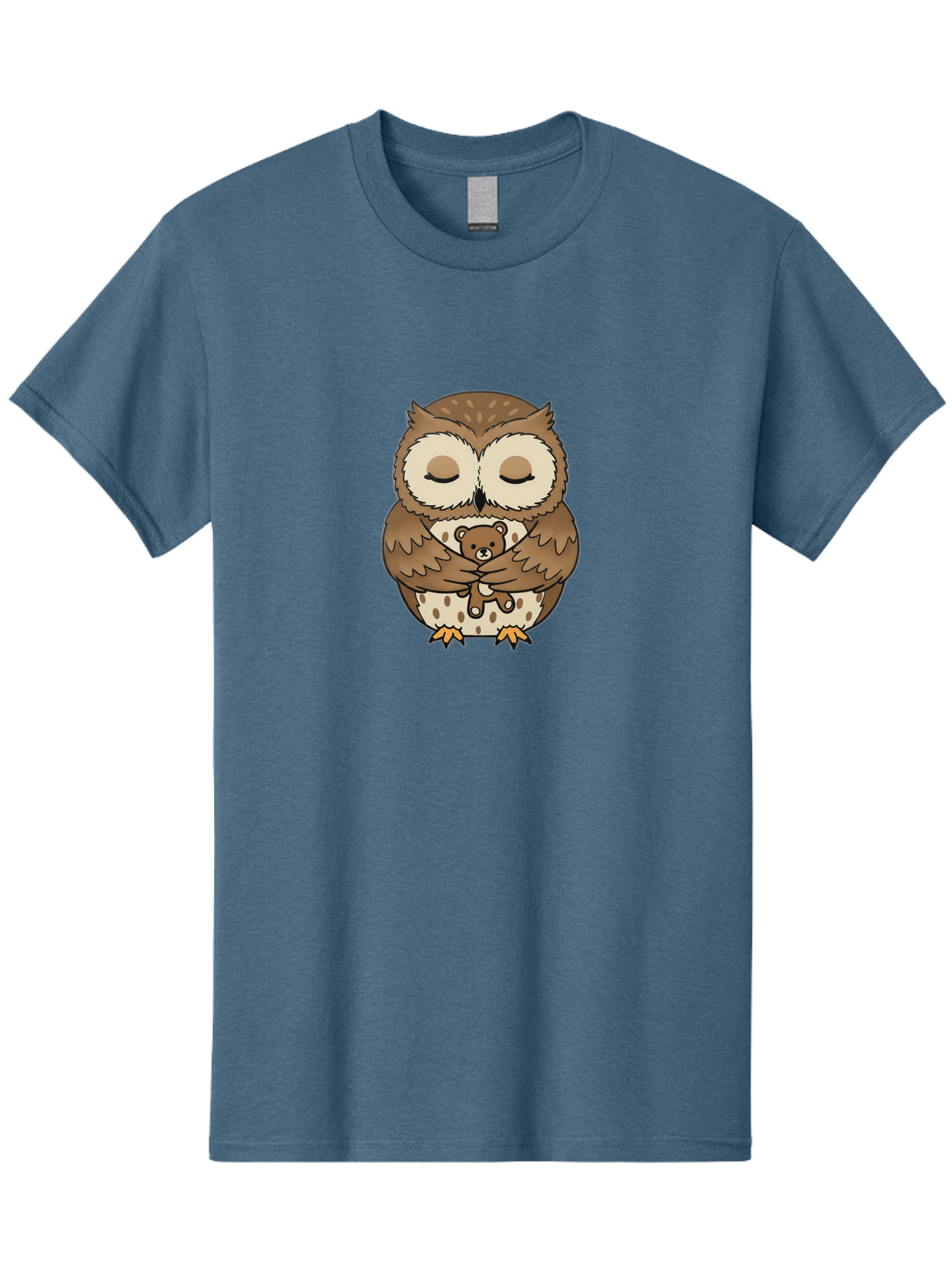 Owl-Hugging-Teddy-Bear-1 Men'S Graphic Tee, 100% Cotton, Comfortable Casual Summer Wear, Machine Washable, Vintage Camera, Old Camera, Antique Camera, Black Camera, Classic Photography, Photography Equipment, Nostalgic Device, Film Camera, Baf926