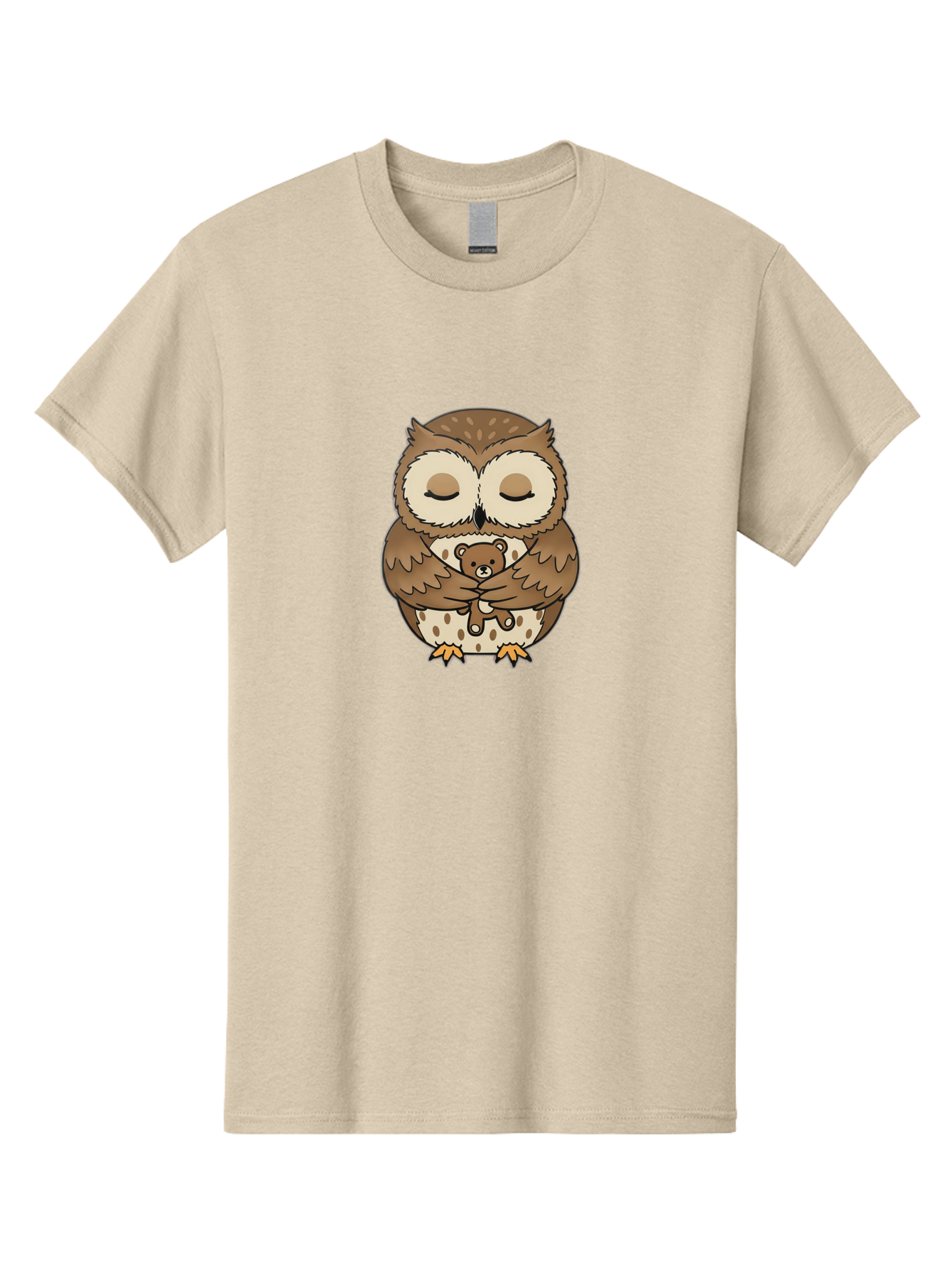 Owl-Hugging-Teddy-Bear-1 Men'S Graphic Tee, 100% Cotton, Comfortable Casual Summer Wear, Machine Washable, Vintage Camera, Old Camera, Antique Camera, Black Camera, Classic Photography, Photography Equipment, Nostalgic Device, Film Camera, Baf926