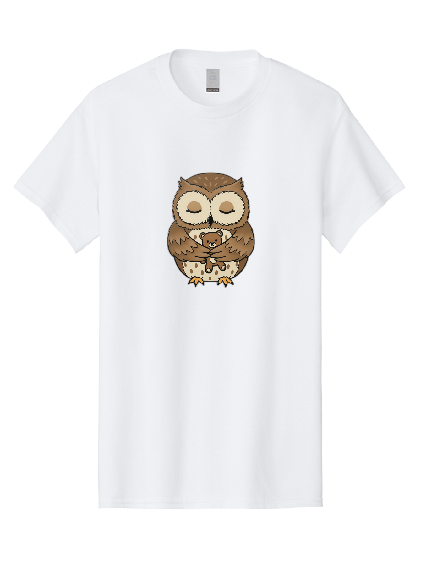 Owl-Hugging-Teddy-Bear-1 Men'S Graphic Tee, 100% Cotton, Comfortable Casual Summer Wear, Machine Washable, Vintage Camera, Old Camera, Antique Camera, Black Camera, Classic Photography, Photography Equipment, Nostalgic Device, Film Camera, Baf926