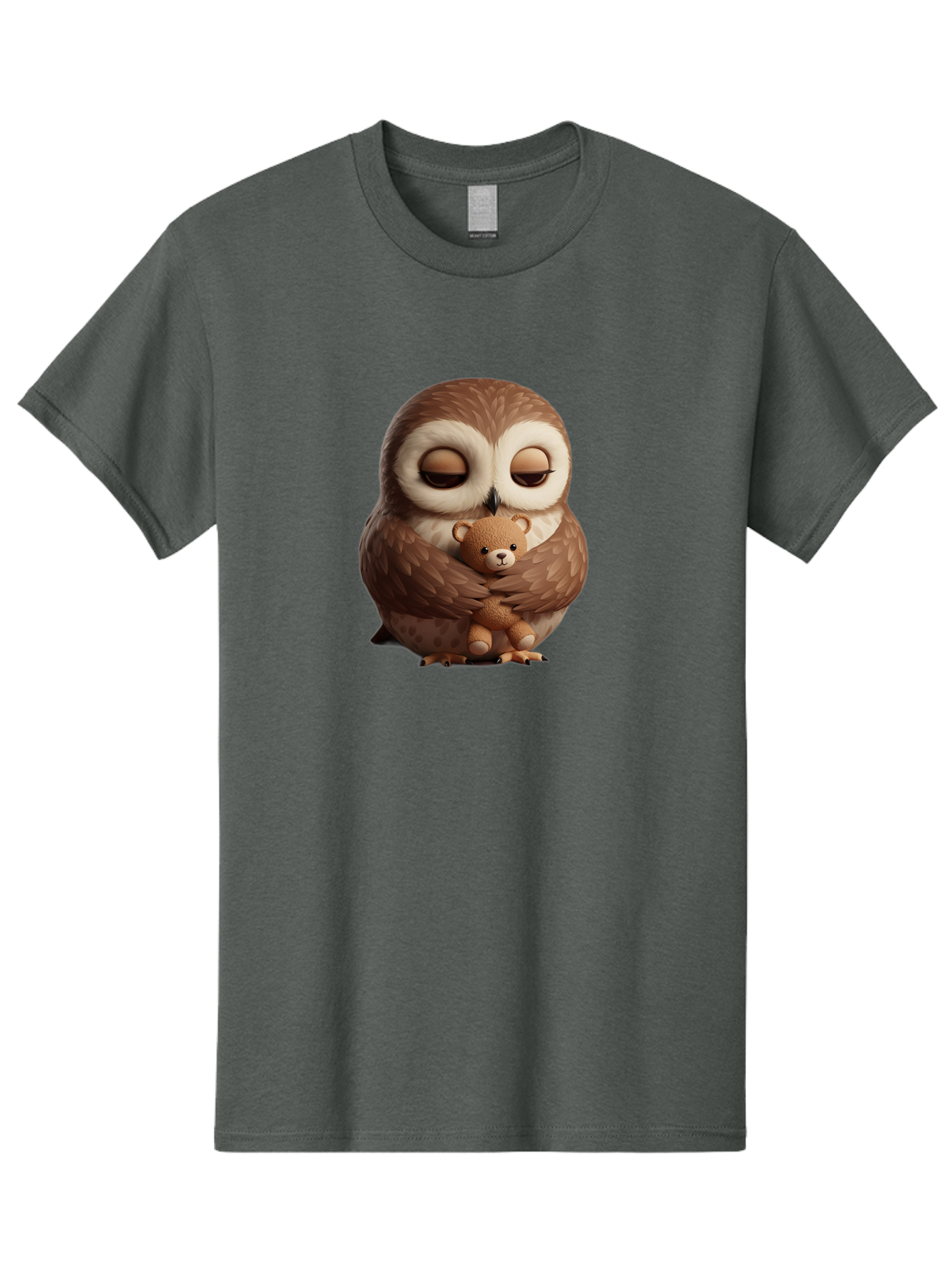 Owl-Hugging-Teddy-Bear-2 Men'S Graphic Tee, 100% Cotton, Comfortable Casual Summer Wear, Machine Washable, Vintage Camera, Old Camera, Antique Camera, Black Camera, Classic Photography, Photography Equipment, Nostalgic Device, Film Camera, Baf927