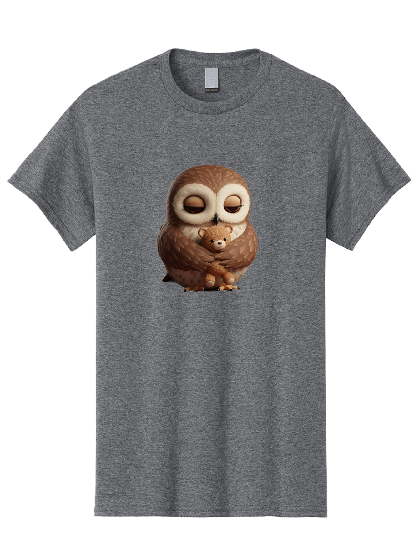 Owl-Hugging-Teddy-Bear-2 Men'S Graphic Tee, 100% Cotton, Comfortable Casual Summer Wear, Machine Washable, Vintage Camera, Old Camera, Antique Camera, Black Camera, Classic Photography, Photography Equipment, Nostalgic Device, Film Camera, Baf927