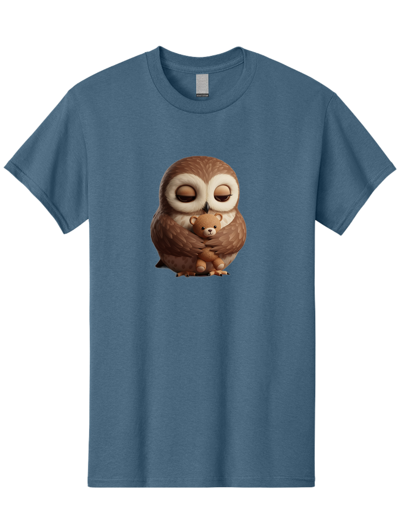 Owl-Hugging-Teddy-Bear-2 Men'S Graphic Tee, 100% Cotton, Comfortable Casual Summer Wear, Machine Washable, Vintage Camera, Old Camera, Antique Camera, Black Camera, Classic Photography, Photography Equipment, Nostalgic Device, Film Camera, Baf927