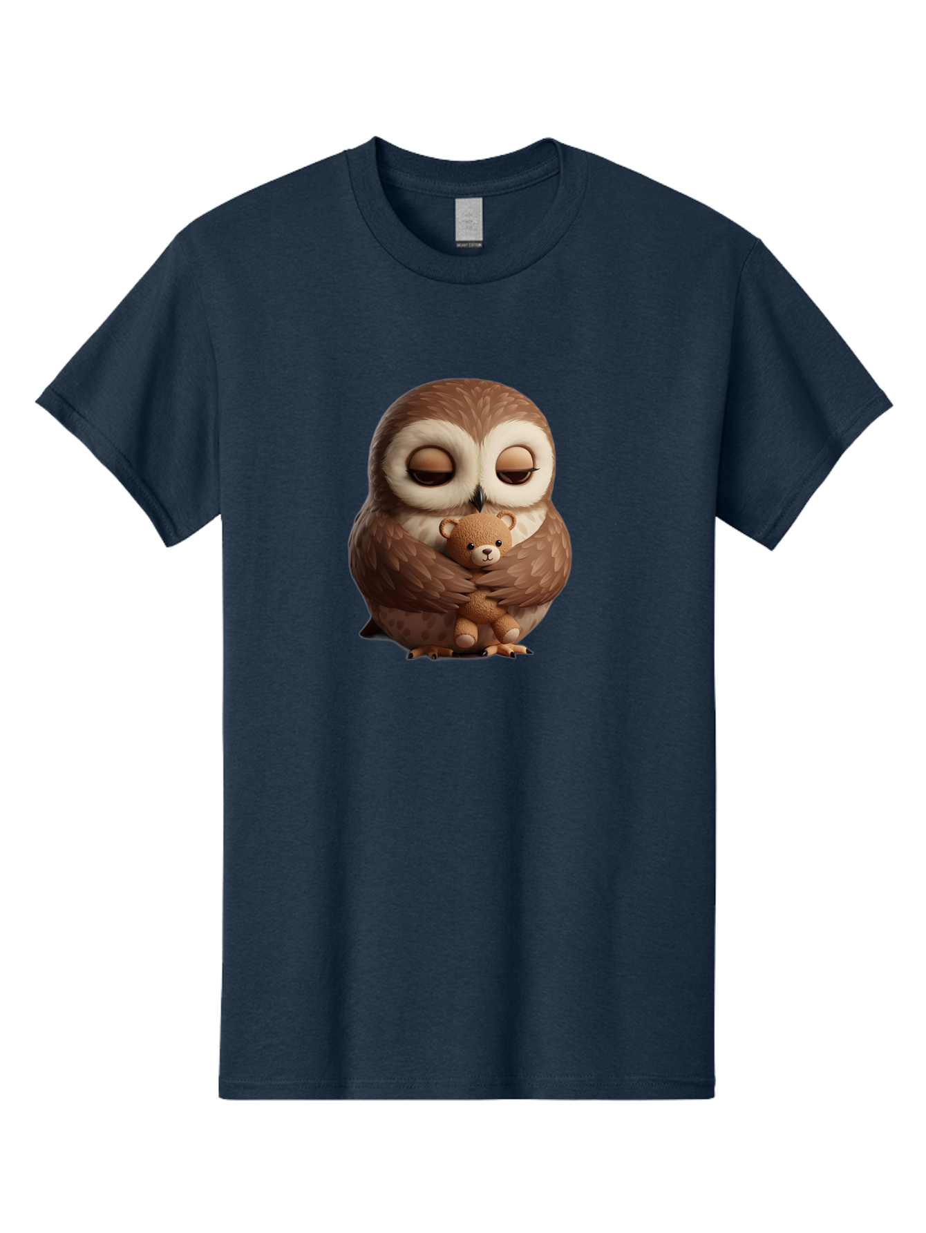 Owl-Hugging-Teddy-Bear-2 Men'S Graphic Tee, 100% Cotton, Comfortable Casual Summer Wear, Machine Washable, Vintage Camera, Old Camera, Antique Camera, Black Camera, Classic Photography, Photography Equipment, Nostalgic Device, Film Camera, Baf927
