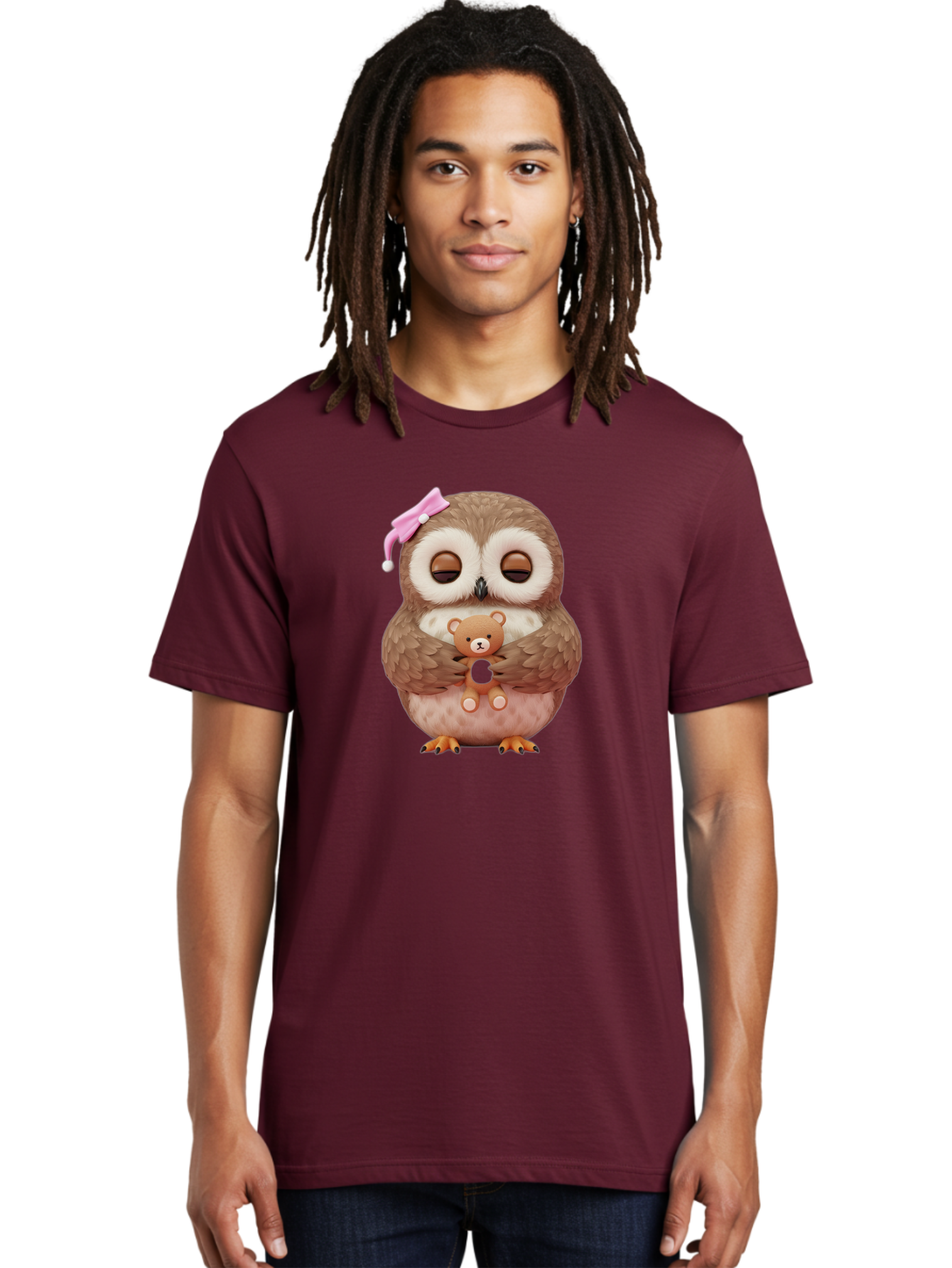 Owl-Hugging-Teddy-Bear Men'S Graphic Tee, 100% Cotton, Comfortable Casual Summer Wear, Machine Washable, Vintage Camera, Old Camera, Antique Camera, Black Camera, Classic Photography, Photography Equipment, Nostalgic Device, Film Camera, Baf928