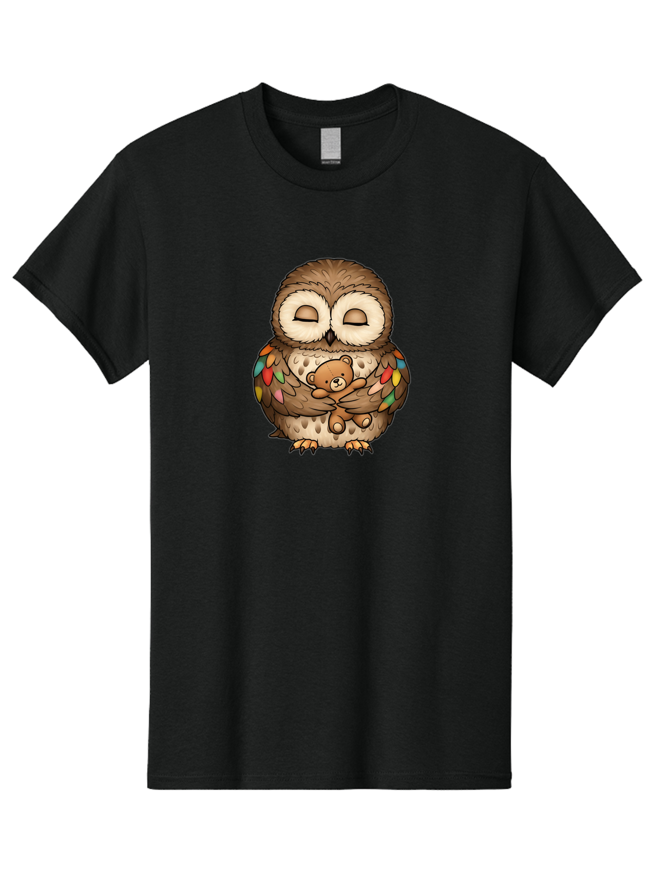 Owl-Hugging-Teddy Men'S Graphic Tee, 100% Cotton, Comfortable Casual Summer Wear, Machine Washable, Vintage Camera, Old Camera, Antique Camera, Black Camera, Classic Photography, Photography Equipment, Nostalgic Device, Film Camera, Camera Art Baf929