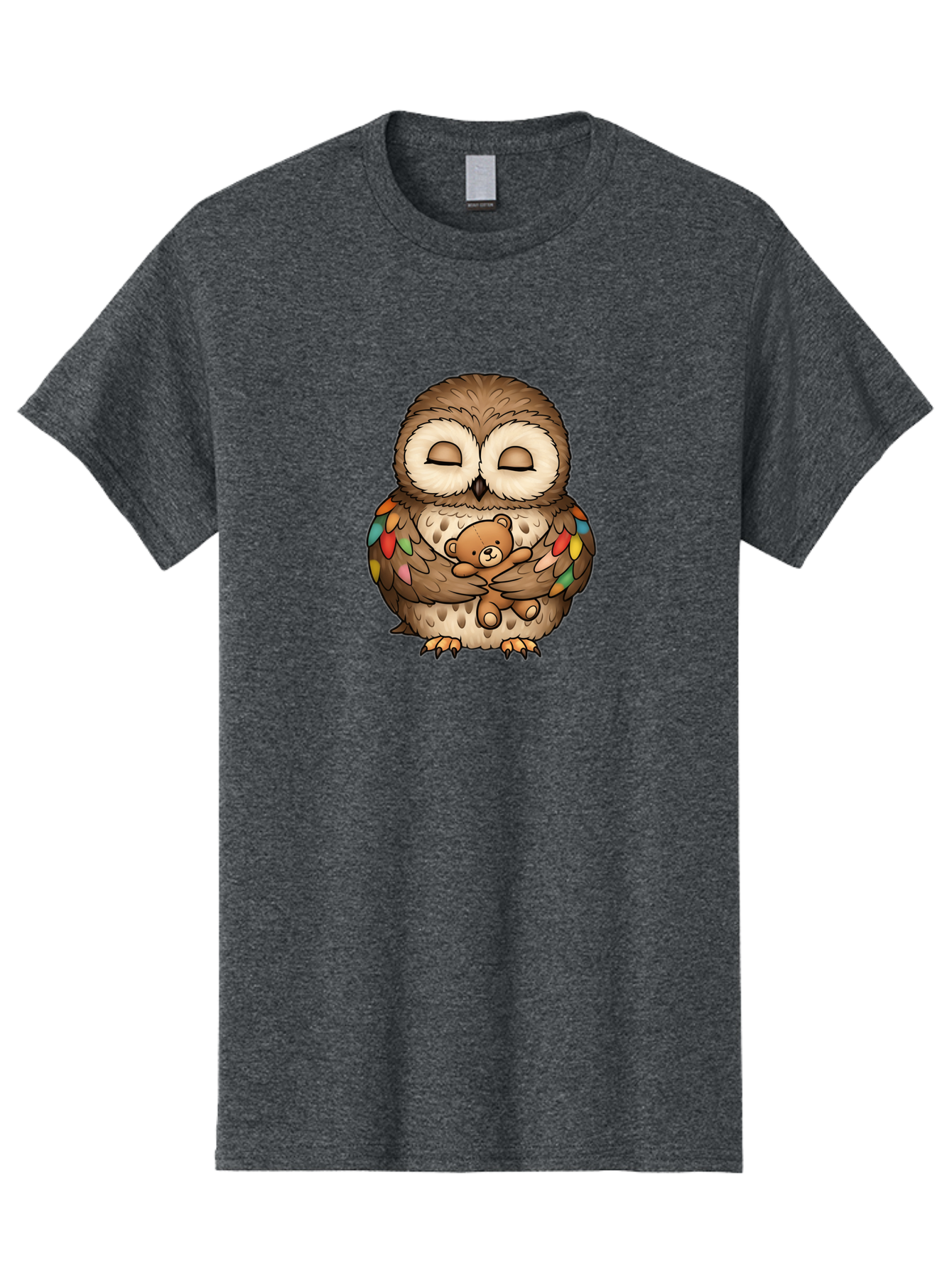 Owl-Hugging-Teddy Men'S Graphic Tee, 100% Cotton, Comfortable Casual Summer Wear, Machine Washable, Vintage Camera, Old Camera, Antique Camera, Black Camera, Classic Photography, Photography Equipment, Nostalgic Device, Film Camera, Camera Art Baf929