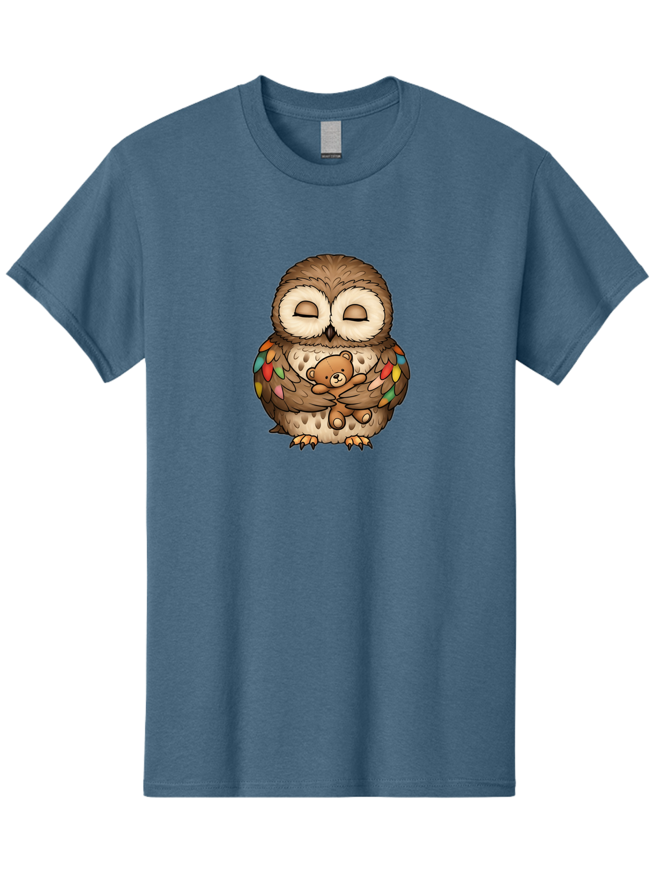 Owl-Hugging-Teddy Men'S Graphic Tee, 100% Cotton, Comfortable Casual Summer Wear, Machine Washable, Vintage Camera, Old Camera, Antique Camera, Black Camera, Classic Photography, Photography Equipment, Nostalgic Device, Film Camera, Camera Art Baf929
