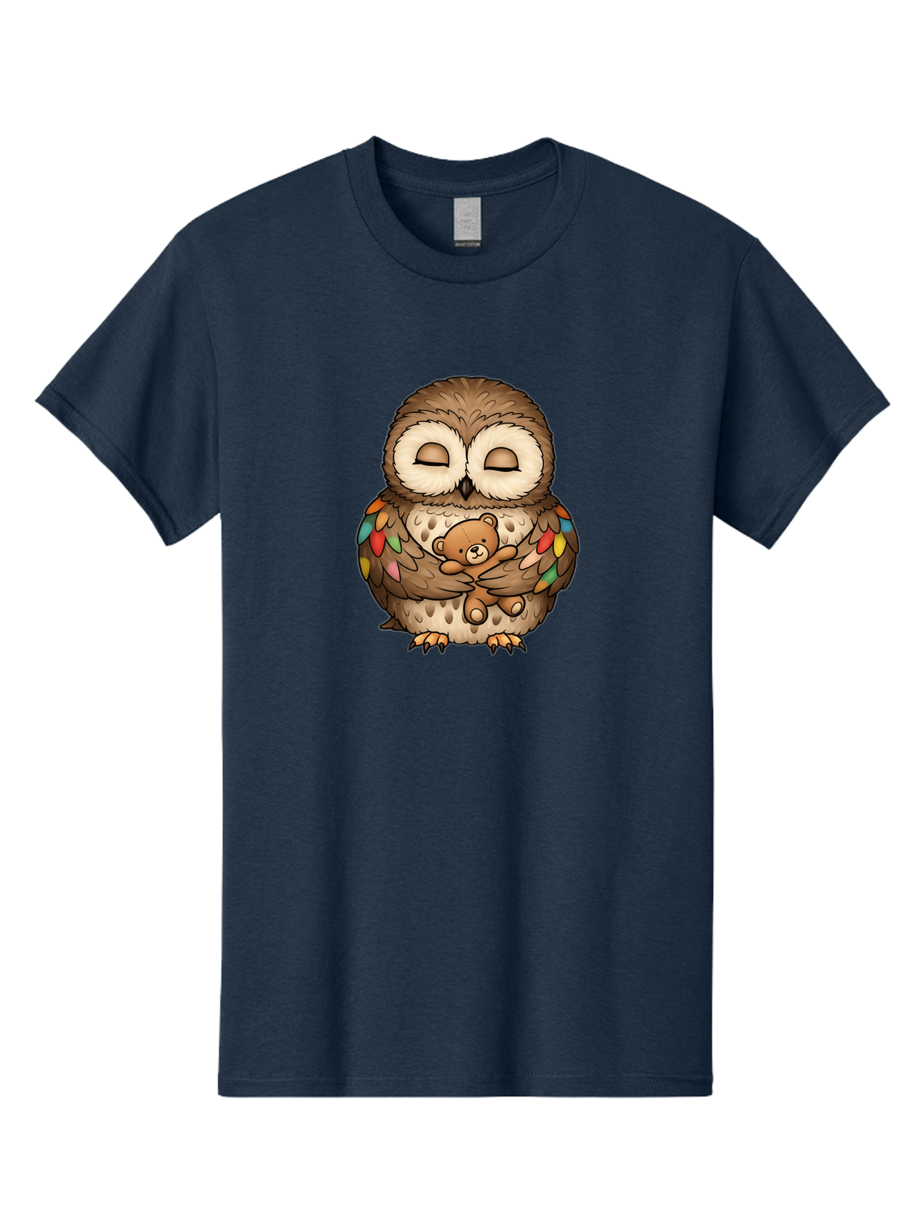 Owl-Hugging-Teddy Men'S Graphic Tee, 100% Cotton, Comfortable Casual Summer Wear, Machine Washable, Vintage Camera, Old Camera, Antique Camera, Black Camera, Classic Photography, Photography Equipment, Nostalgic Device, Film Camera, Camera Art Baf929