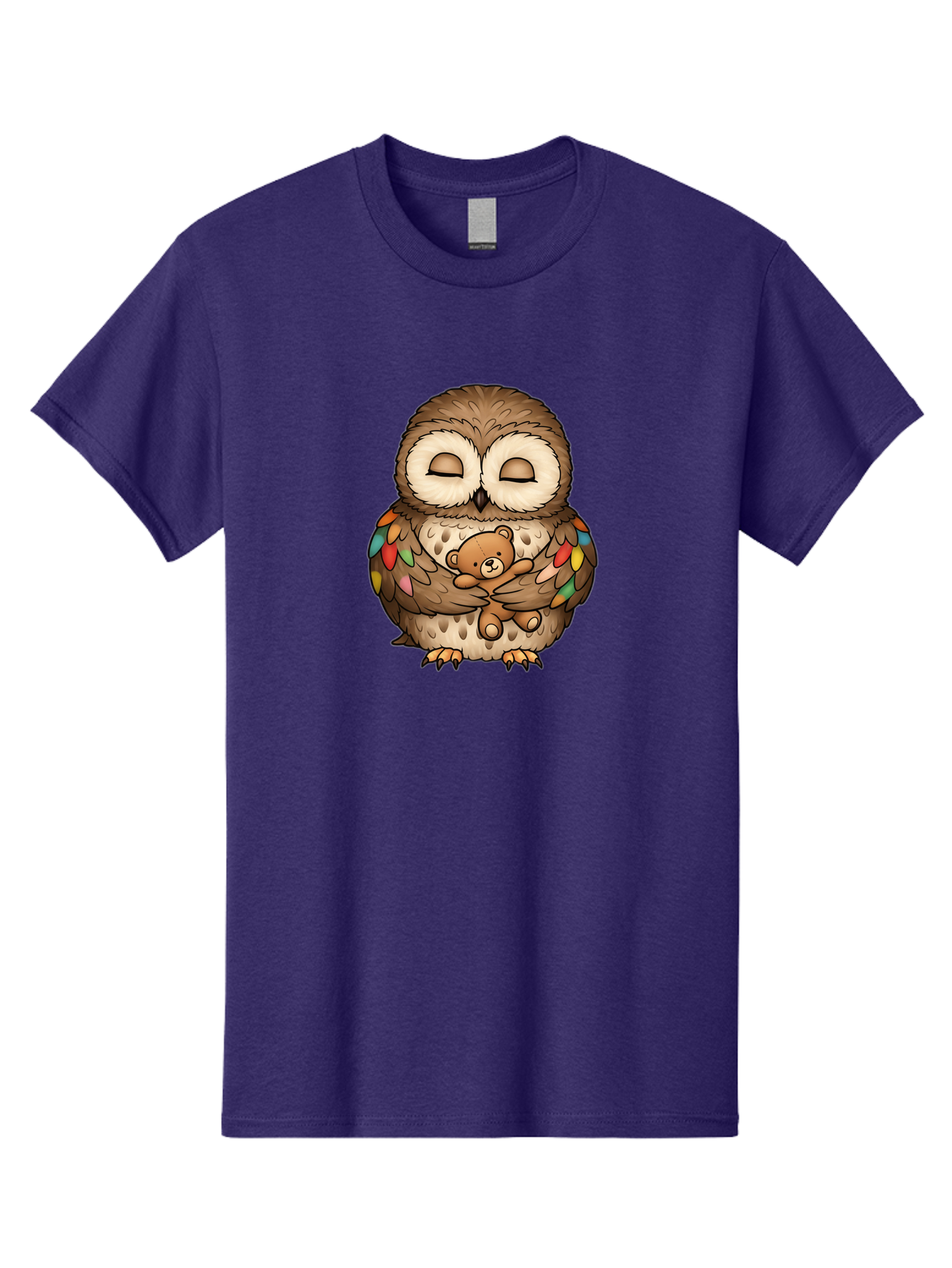 Owl-Hugging-Teddy Men'S Graphic Tee, 100% Cotton, Comfortable Casual Summer Wear, Machine Washable, Vintage Camera, Old Camera, Antique Camera, Black Camera, Classic Photography, Photography Equipment, Nostalgic Device, Film Camera, Camera Art Baf929