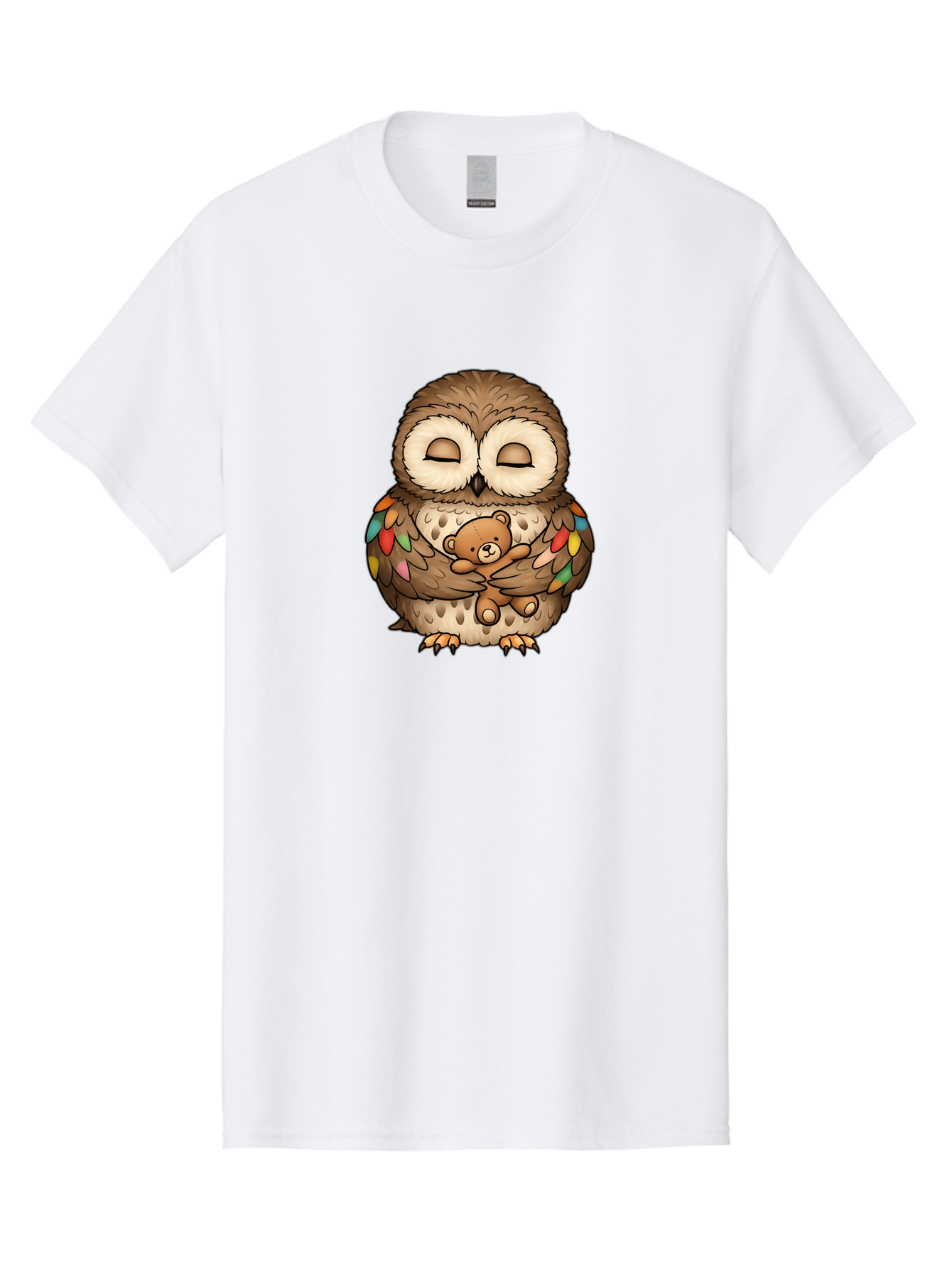 Owl-Hugging-Teddy Men'S Graphic Tee, 100% Cotton, Comfortable Casual Summer Wear, Machine Washable, Vintage Camera, Old Camera, Antique Camera, Black Camera, Classic Photography, Photography Equipment, Nostalgic Device, Film Camera, Camera Art Baf929