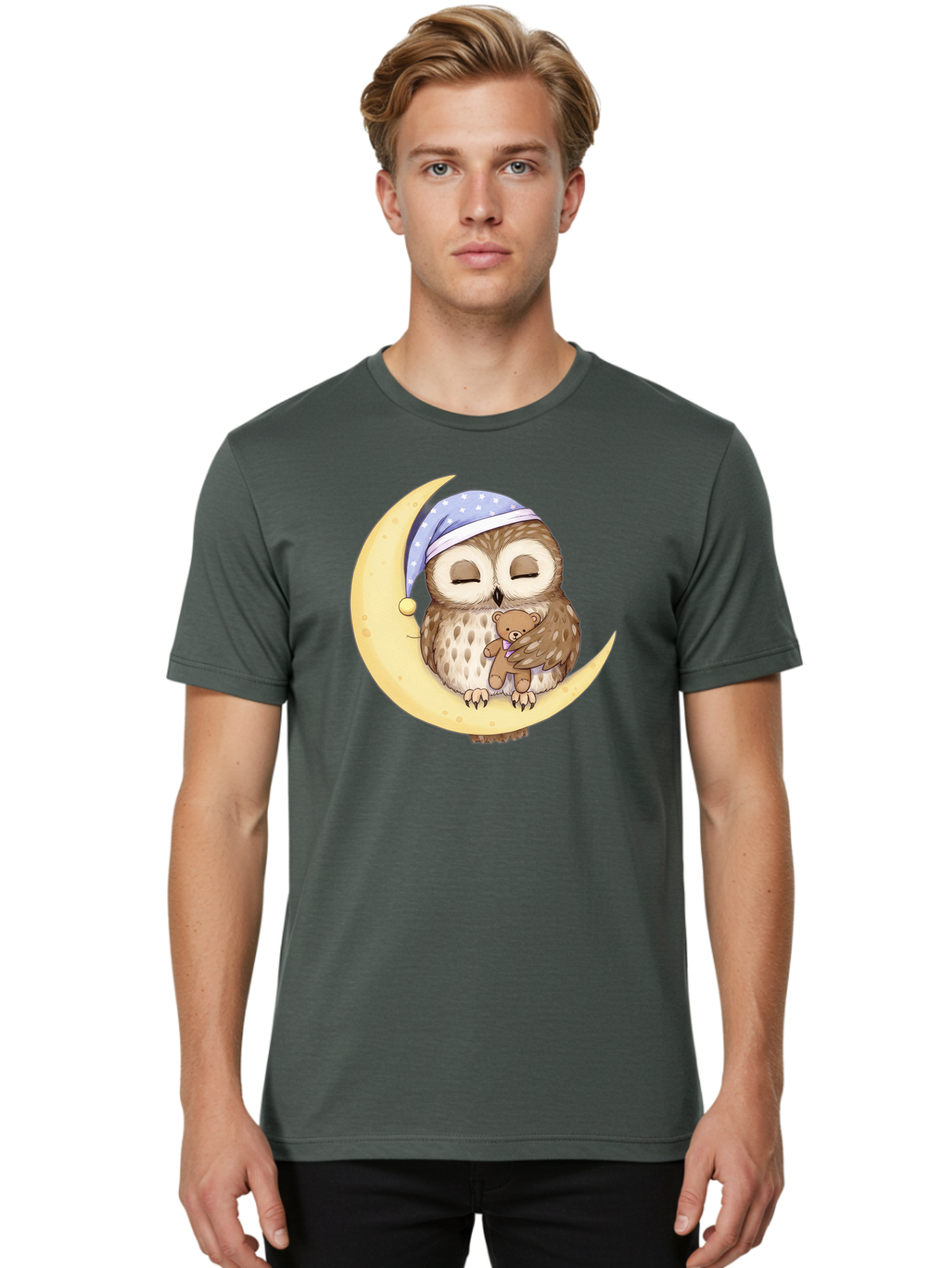 Owl-On-The-Moon Men'S Graphic Tee, 100% Cotton, Comfortable Casual Summer Wear, Machine Washable, Vintage Camera, Old Camera, Antique Camera, Black Camera, Classic Photography, Photography Equipment, Nostalgic Device, Film Camera, Camera Art Baf931