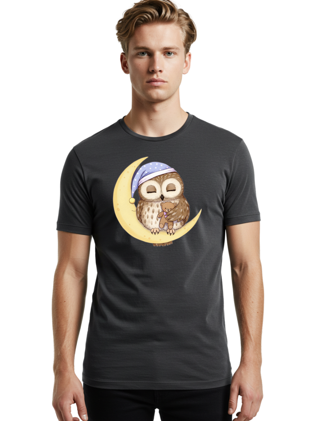 Owl-On-The-Moon Men'S Graphic Tee, 100% Cotton, Comfortable Casual Summer Wear, Machine Washable, Vintage Camera, Old Camera, Antique Camera, Black Camera, Classic Photography, Photography Equipment, Nostalgic Device, Film Camera, Camera Art Baf931