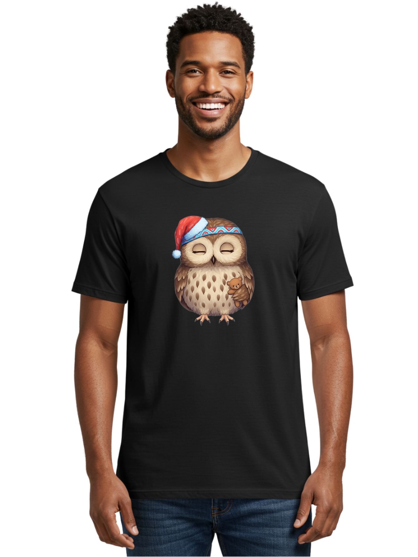 Owl-With-Santa-Hat Men'S Graphic Tee, 100% Cotton, Comfortable Casual Summer Wear, Machine Washable, Vintage Camera, Old Camera, Antique Camera, Black Camera, Classic Photography, Photography Equipment, Nostalgic Device, Film Camera, Baf934