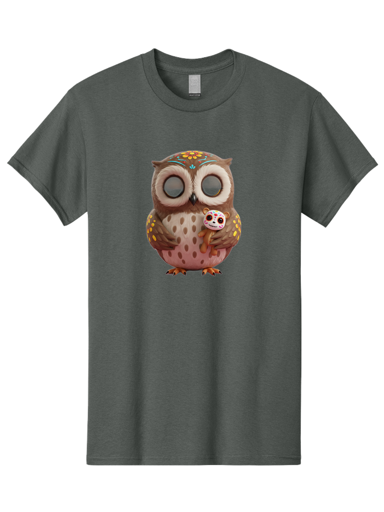 Owl-With-Sugar-Skull-Teddy-Bear Men'S Graphic Tee, 100% Cotton, Comfortable Casual Summer Wear, Machine Washable, Vintage Camera, Old Camera, Antique Camera, Black Camera, Classic Photography, Photography Equipment, Nostalgic Device, Baf935