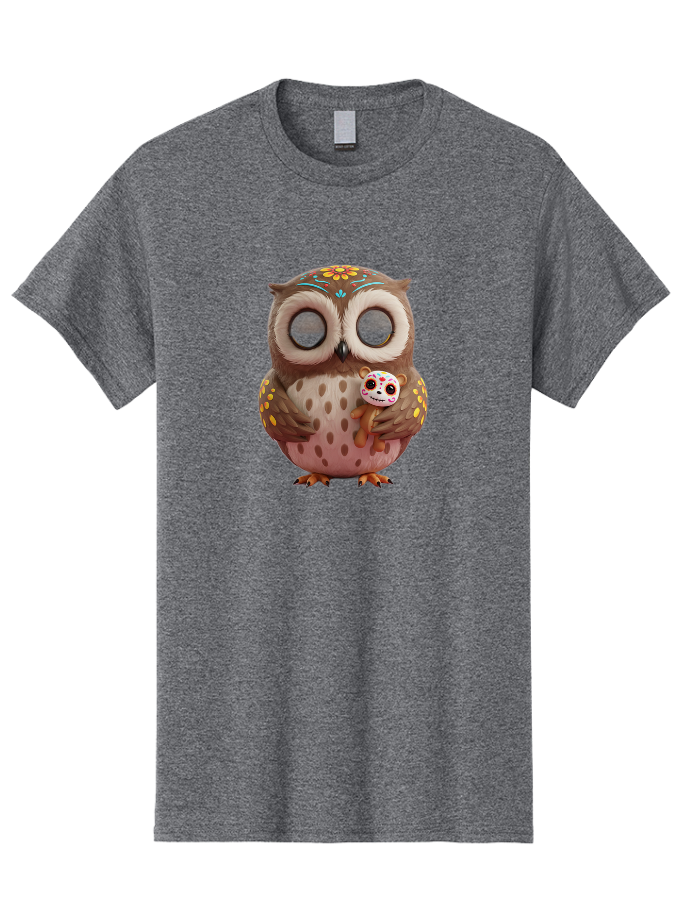 Owl-With-Sugar-Skull-Teddy-Bear Men'S Graphic Tee, 100% Cotton, Comfortable Casual Summer Wear, Machine Washable, Vintage Camera, Old Camera, Antique Camera, Black Camera, Classic Photography, Photography Equipment, Nostalgic Device, Baf935