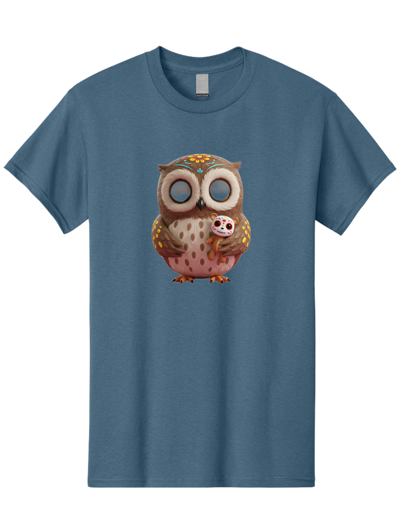 Owl-With-Sugar-Skull-Teddy-Bear Men'S Graphic Tee, 100% Cotton, Comfortable Casual Summer Wear, Machine Washable, Vintage Camera, Old Camera, Antique Camera, Black Camera, Classic Photography, Photography Equipment, Nostalgic Device, Baf935