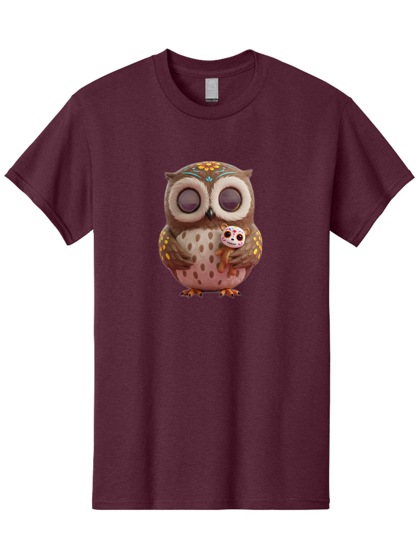 Owl-With-Sugar-Skull-Teddy-Bear Men'S Graphic Tee, 100% Cotton, Comfortable Casual Summer Wear, Machine Washable, Vintage Camera, Old Camera, Antique Camera, Black Camera, Classic Photography, Photography Equipment, Nostalgic Device, Baf935