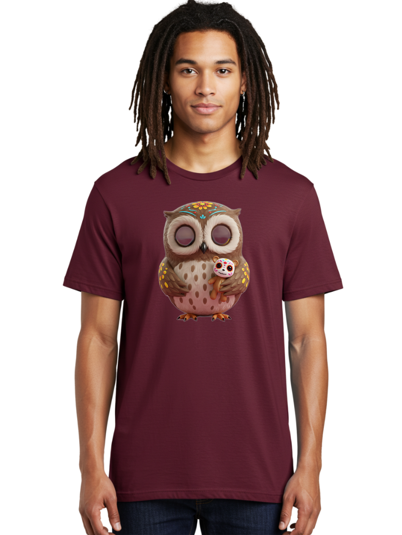 Owl-With-Sugar-Skull-Teddy-Bear Men'S Graphic Tee, 100% Cotton, Comfortable Casual Summer Wear, Machine Washable, Vintage Camera, Old Camera, Antique Camera, Black Camera, Classic Photography, Photography Equipment, Nostalgic Device, Baf935