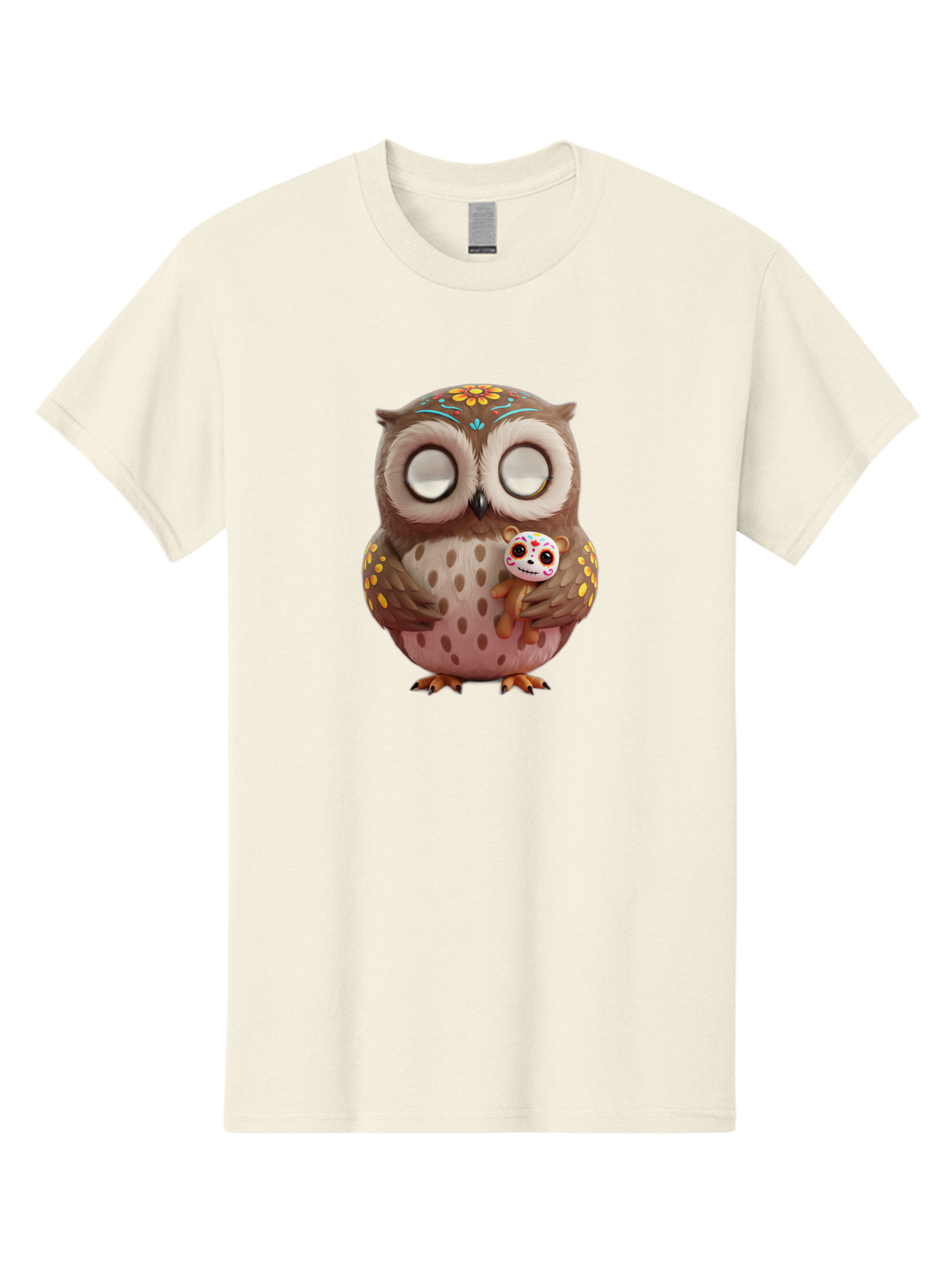 Owl-With-Sugar-Skull-Teddy-Bear Men'S Graphic Tee, 100% Cotton, Comfortable Casual Summer Wear, Machine Washable, Vintage Camera, Old Camera, Antique Camera, Black Camera, Classic Photography, Photography Equipment, Nostalgic Device, Baf935
