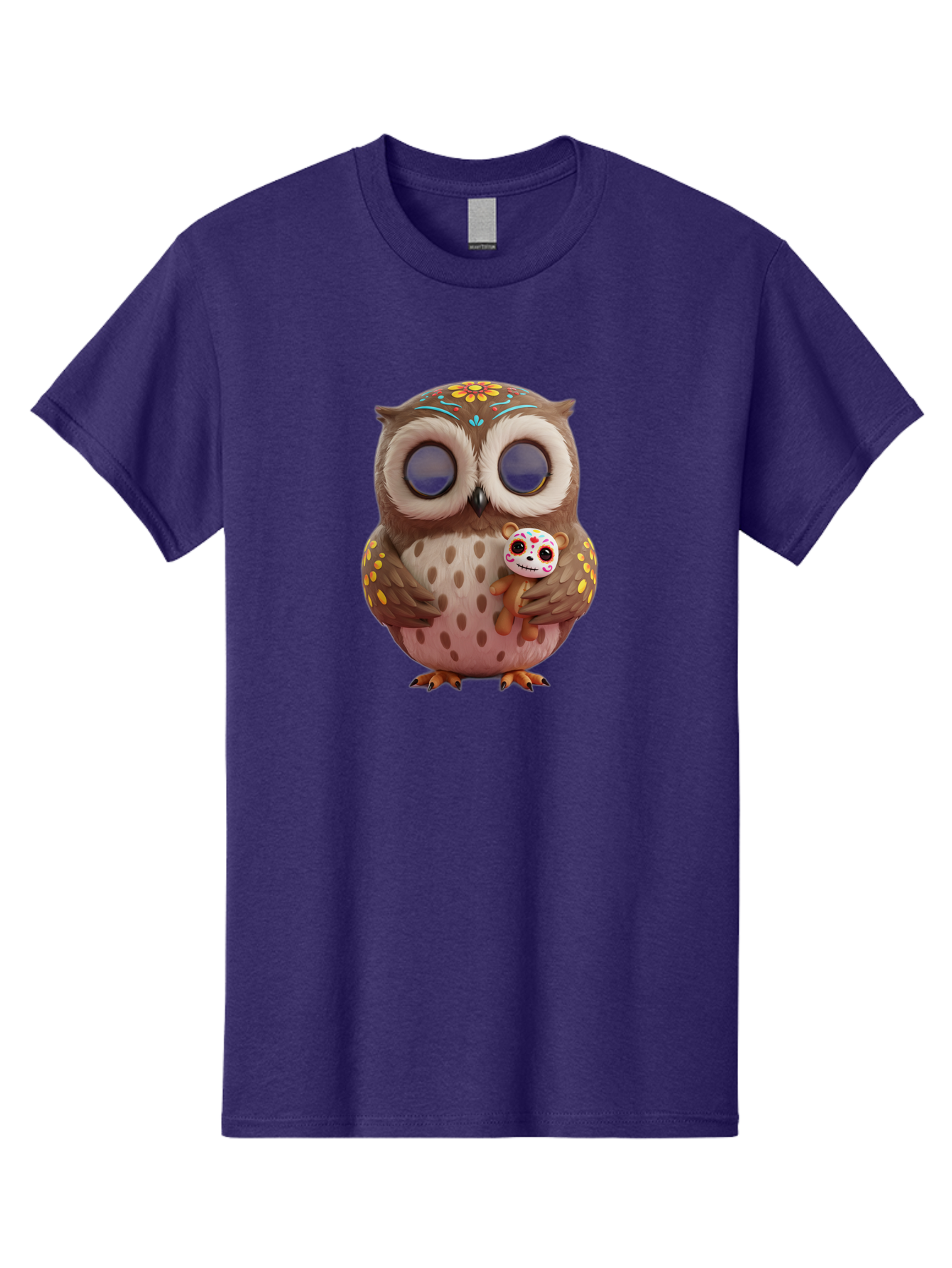 Owl-With-Sugar-Skull-Teddy-Bear Men'S Graphic Tee, 100% Cotton, Comfortable Casual Summer Wear, Machine Washable, Vintage Camera, Old Camera, Antique Camera, Black Camera, Classic Photography, Photography Equipment, Nostalgic Device, Baf935