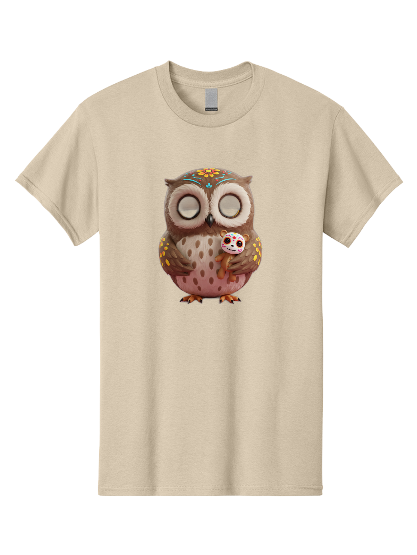 Owl-With-Sugar-Skull-Teddy-Bear Men'S Graphic Tee, 100% Cotton, Comfortable Casual Summer Wear, Machine Washable, Vintage Camera, Old Camera, Antique Camera, Black Camera, Classic Photography, Photography Equipment, Nostalgic Device, Baf935