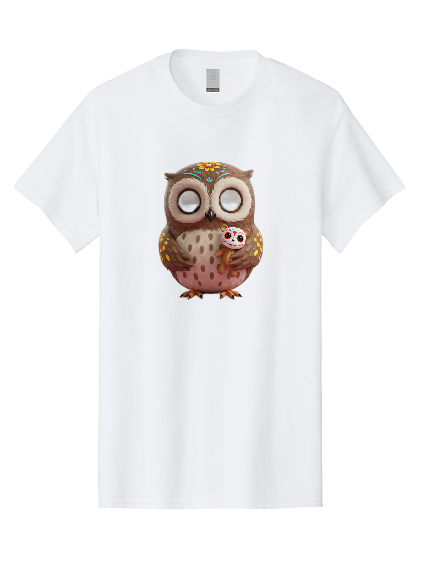Owl-With-Sugar-Skull-Teddy-Bear Men'S Graphic Tee, 100% Cotton, Comfortable Casual Summer Wear, Machine Washable, Vintage Camera, Old Camera, Antique Camera, Black Camera, Classic Photography, Photography Equipment, Nostalgic Device, Baf935
