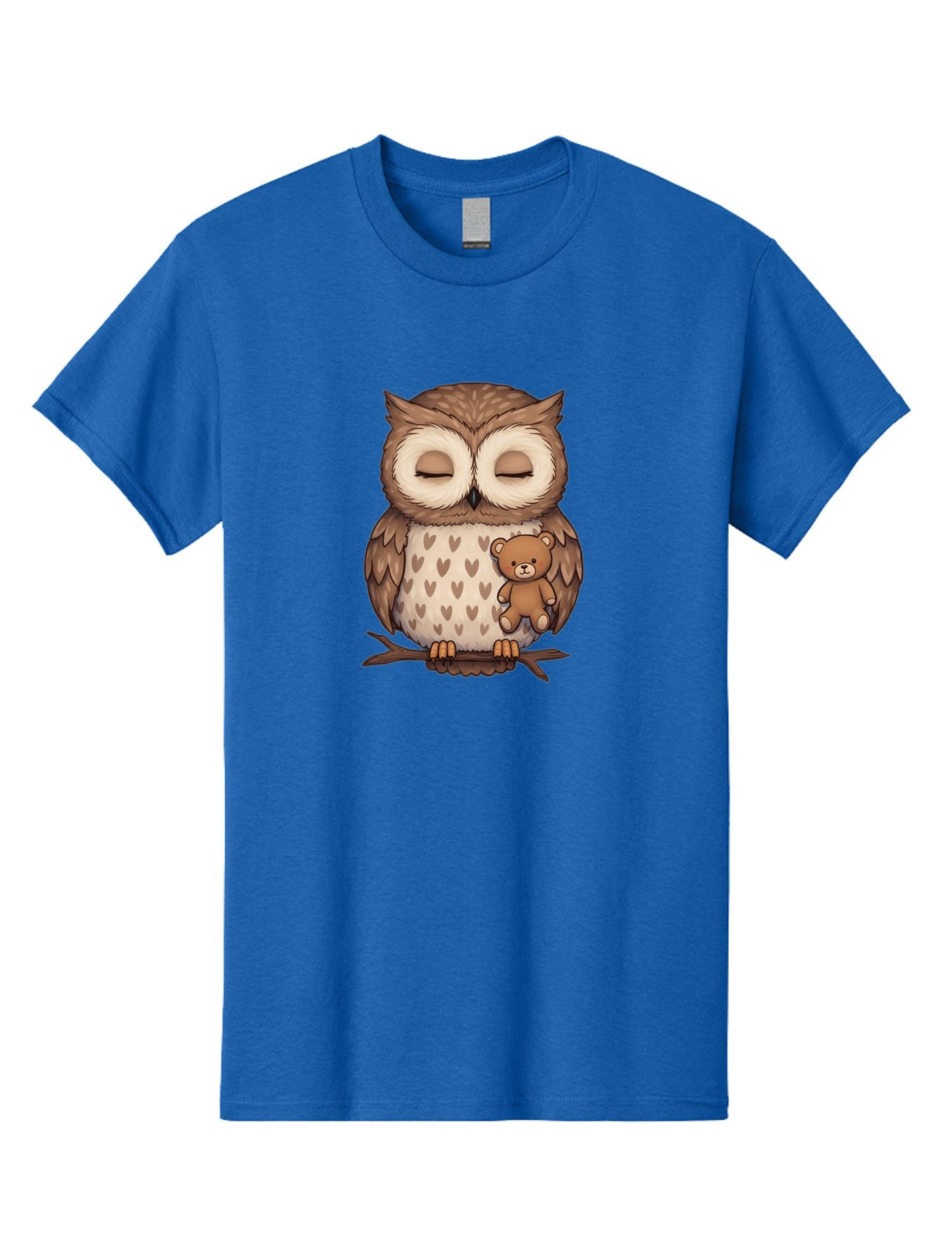 Owl-With-Teddy-2 Men'S Graphic Tee, 100% Cotton, Comfortable Casual Summer Wear, Machine Washable, Vintage Camera, Old Camera, Antique Camera, Black Camera, Classic Photography, Photography Equipment, Nostalgic Device, Film Camera, Camera Art Baf937