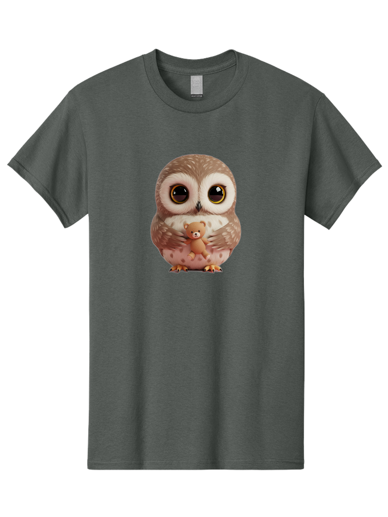 Owl-With-Teddy-3 Men'S Graphic Tee, 100% Cotton, Comfortable Casual Summer Wear, Machine Washable, Vintage Camera, Old Camera, Antique Camera, Black Camera, Classic Photography, Photography Equipment, Nostalgic Device, Film Camera, Camera Art Baf938
