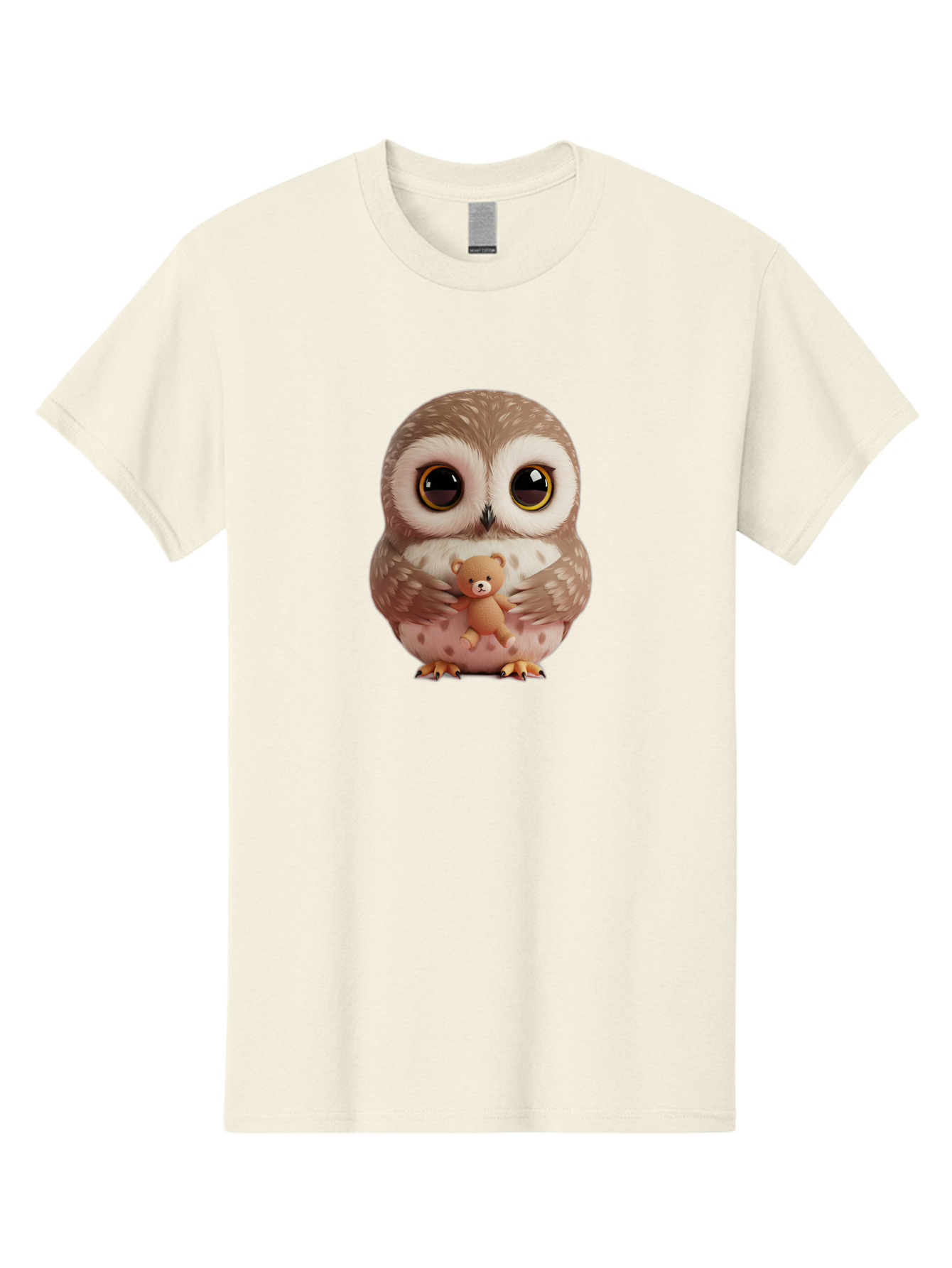 Owl-With-Teddy-3 Men'S Graphic Tee, 100% Cotton, Comfortable Casual Summer Wear, Machine Washable, Vintage Camera, Old Camera, Antique Camera, Black Camera, Classic Photography, Photography Equipment, Nostalgic Device, Film Camera, Camera Art Baf938