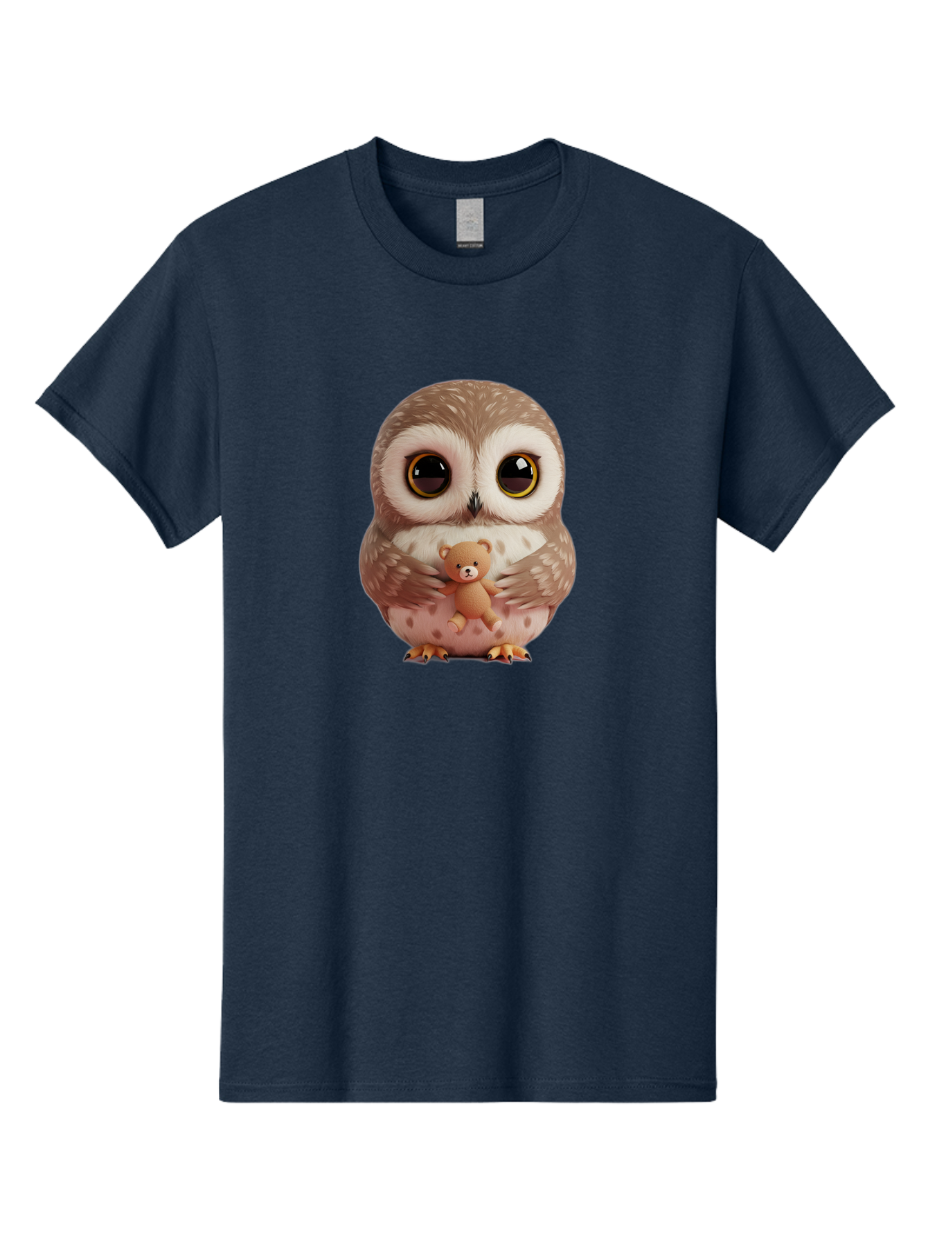 Owl-With-Teddy-3 Men'S Graphic Tee, 100% Cotton, Comfortable Casual Summer Wear, Machine Washable, Vintage Camera, Old Camera, Antique Camera, Black Camera, Classic Photography, Photography Equipment, Nostalgic Device, Film Camera, Camera Art Baf938