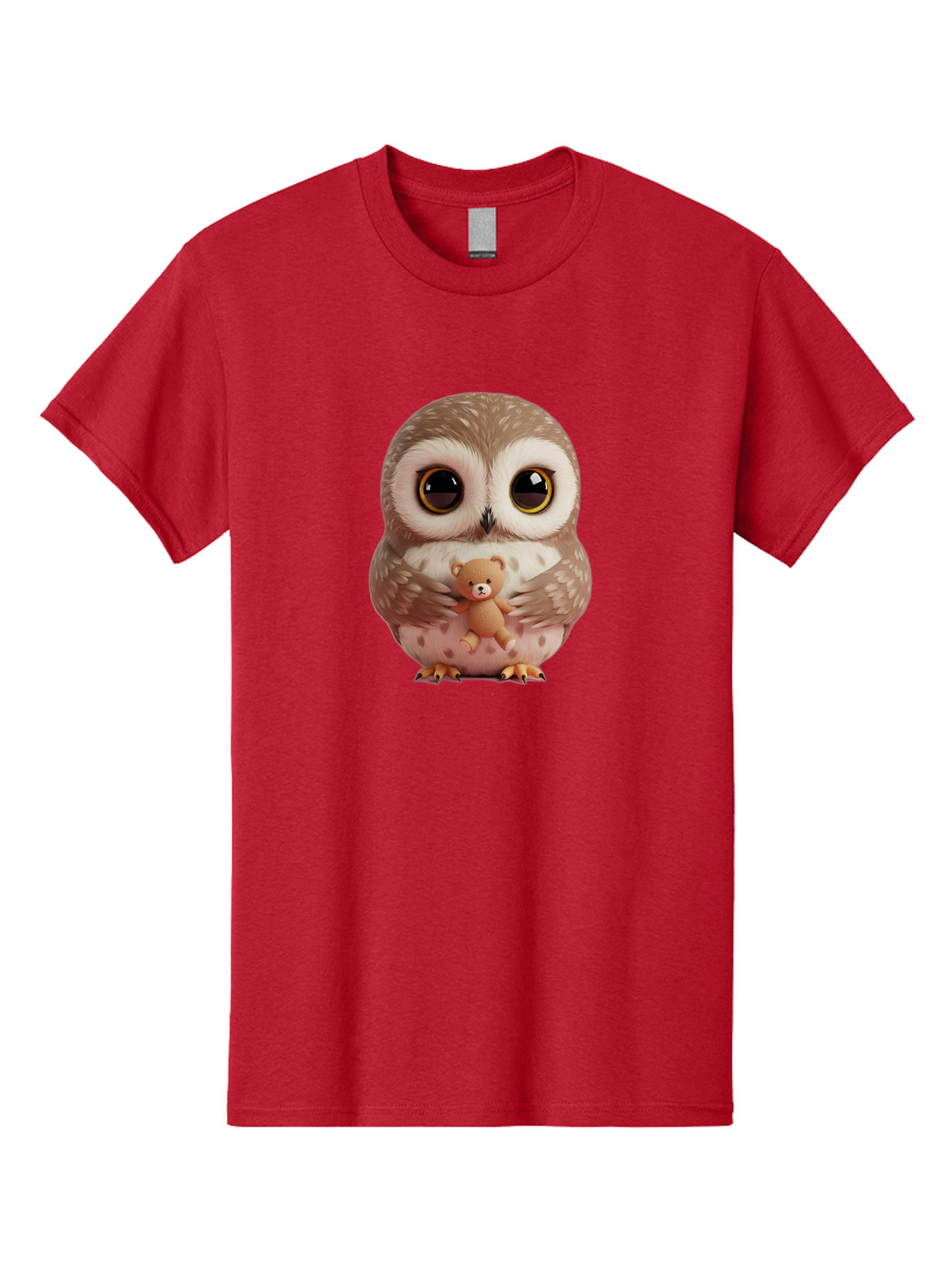 Owl-With-Teddy-3 Men'S Graphic Tee, 100% Cotton, Comfortable Casual Summer Wear, Machine Washable, Vintage Camera, Old Camera, Antique Camera, Black Camera, Classic Photography, Photography Equipment, Nostalgic Device, Film Camera, Camera Art Baf938