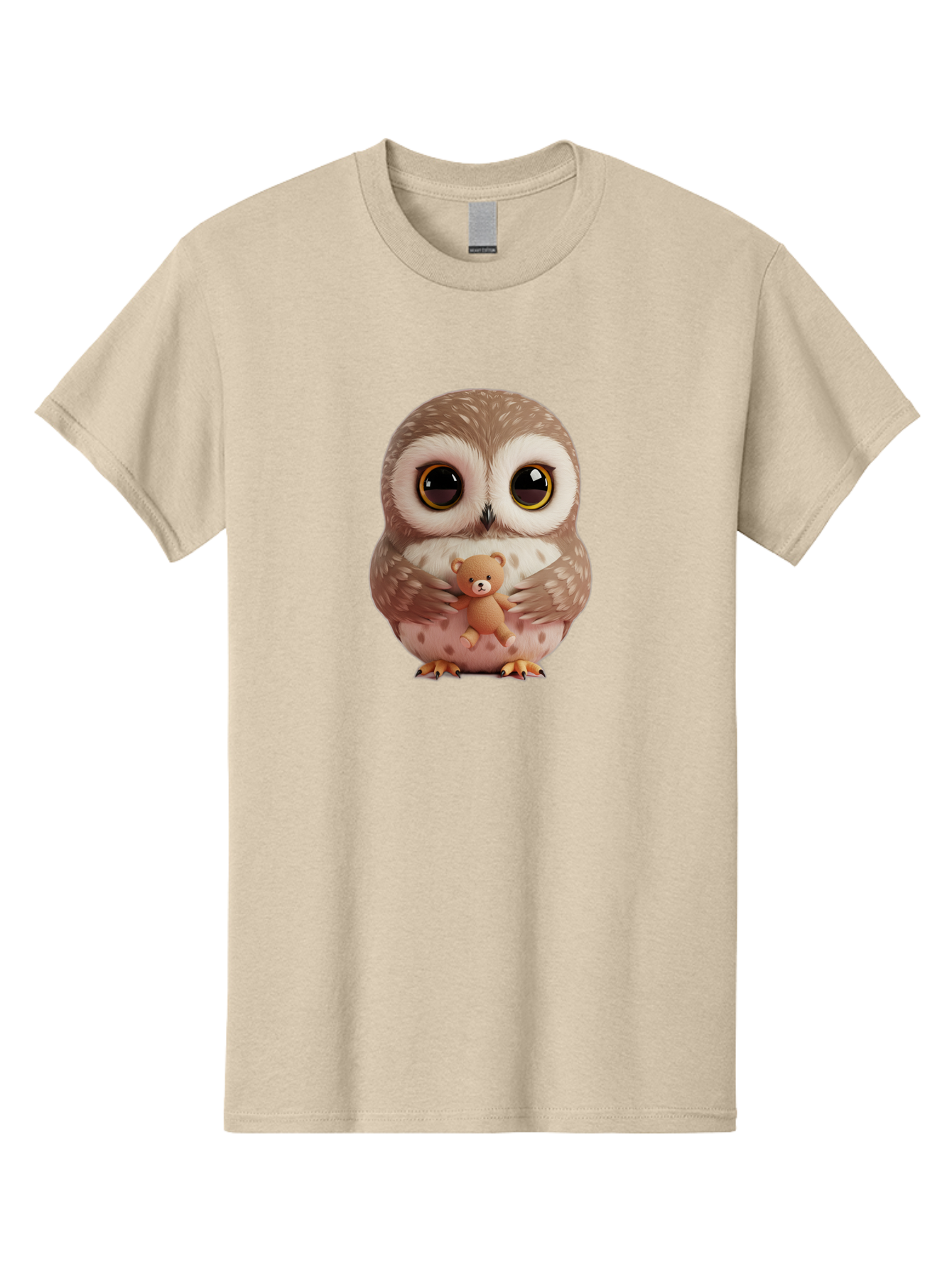 Owl-With-Teddy-3 Men'S Graphic Tee, 100% Cotton, Comfortable Casual Summer Wear, Machine Washable, Vintage Camera, Old Camera, Antique Camera, Black Camera, Classic Photography, Photography Equipment, Nostalgic Device, Film Camera, Camera Art Baf938