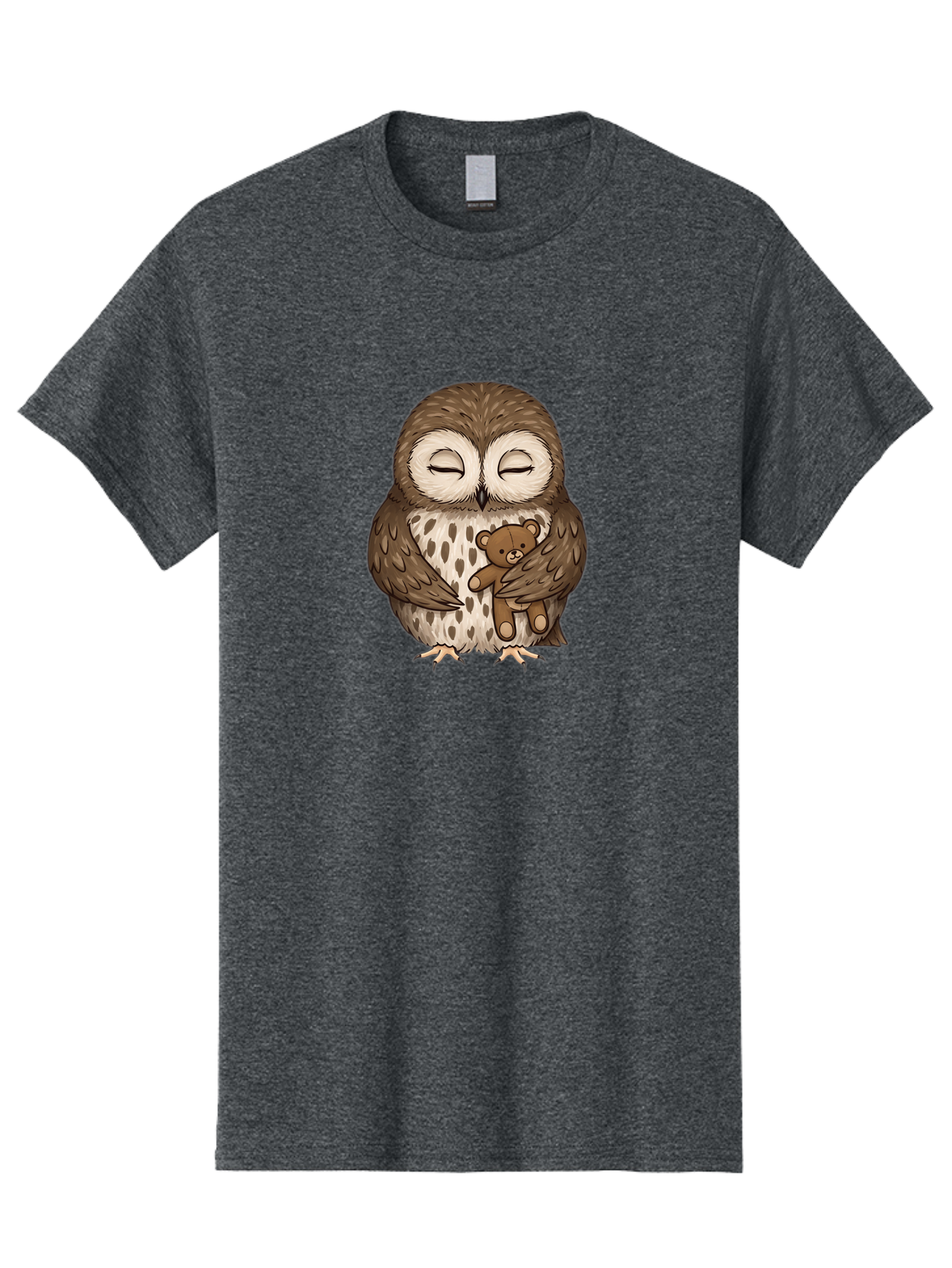 Owl-With-Teddy-4 Men'S Graphic Tee, 100% Cotton, Comfortable Casual Summer Wear, Machine Washable, Vintage Camera, Old Camera, Antique Camera, Black Camera, Classic Photography, Photography Equipment, Nostalgic Device, Film Camera, Camera Art Baf939