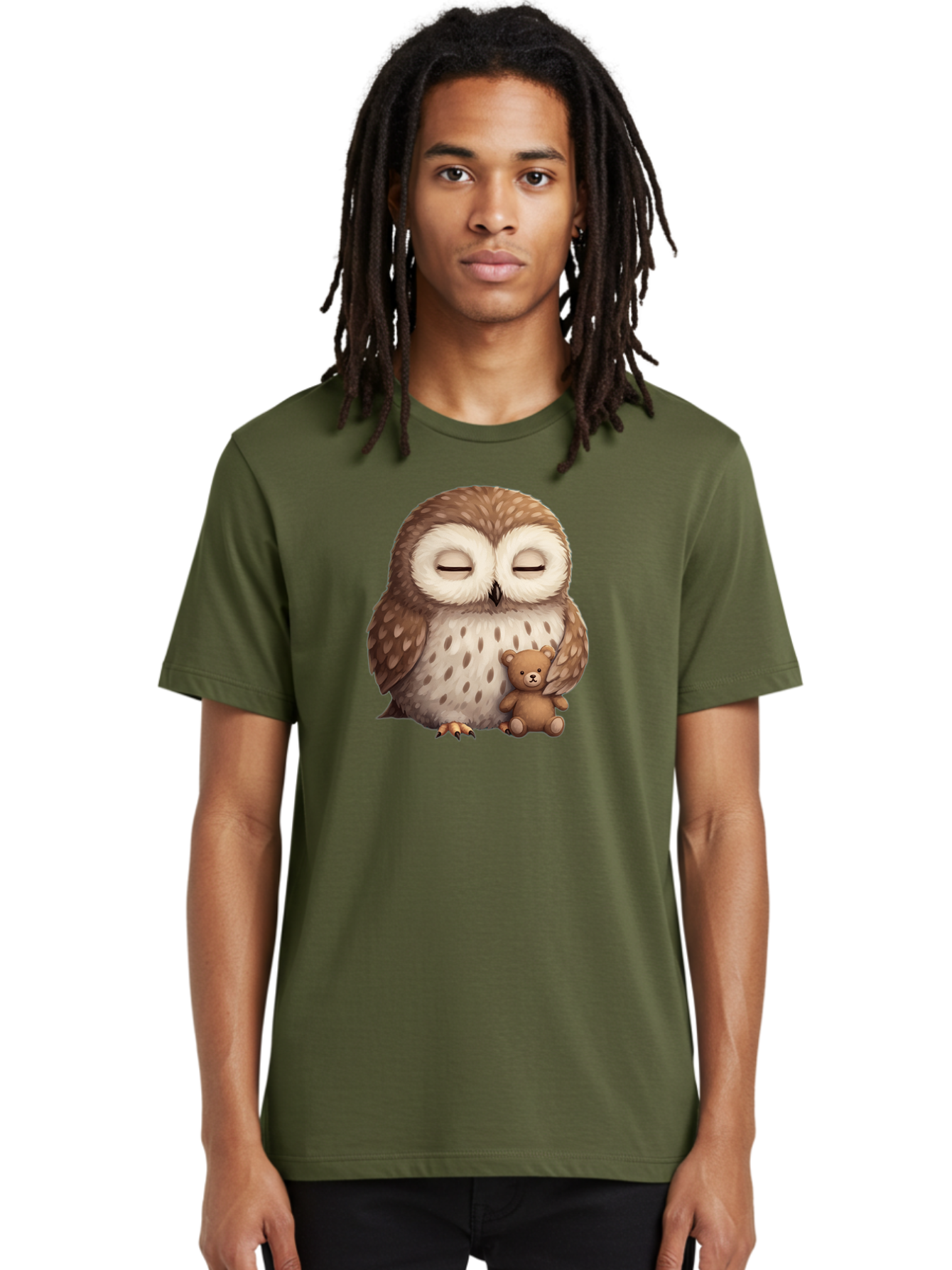 Owl-With-Teddy-Bear Men'S Graphic Tee, 100% Cotton, Comfortable Casual Summer Wear, Machine Washable, Vintage Camera, Old Camera, Antique Camera, Black Camera, Classic Photography, Photography Equipment, Nostalgic Device, Film Camera, Baf940
