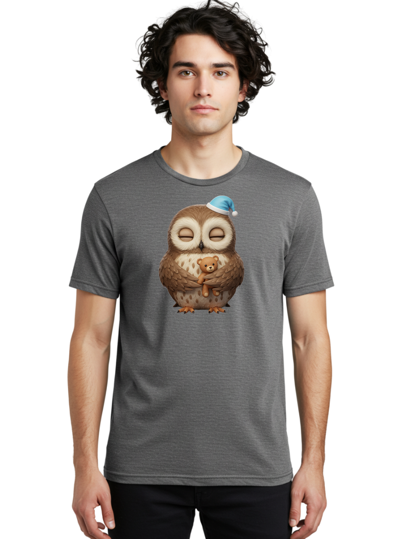 Owl-With-Teddy Men'S Graphic Tee, 100% Cotton, Comfortable Casual Summer Wear, Machine Washable, Vintage Camera, Old Camera, Antique Camera, Black Camera, Classic Photography, Photography Equipment, Nostalgic Device, Film Camera, Camera Art Baf941