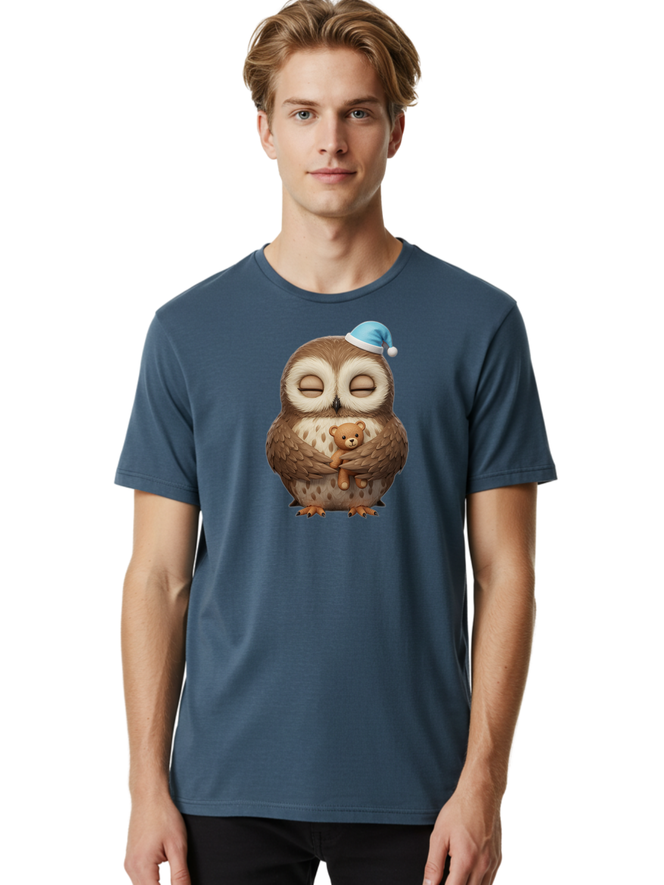 Owl-With-Teddy Men'S Graphic Tee, 100% Cotton, Comfortable Casual Summer Wear, Machine Washable, Vintage Camera, Old Camera, Antique Camera, Black Camera, Classic Photography, Photography Equipment, Nostalgic Device, Film Camera, Camera Art Baf941