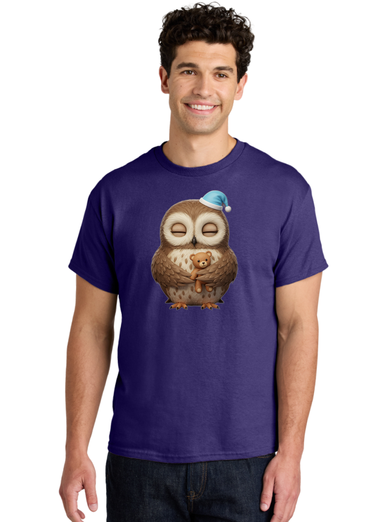 Owl-With-Teddy Men'S Graphic Tee, 100% Cotton, Comfortable Casual Summer Wear, Machine Washable, Vintage Camera, Old Camera, Antique Camera, Black Camera, Classic Photography, Photography Equipment, Nostalgic Device, Film Camera, Camera Art Baf941