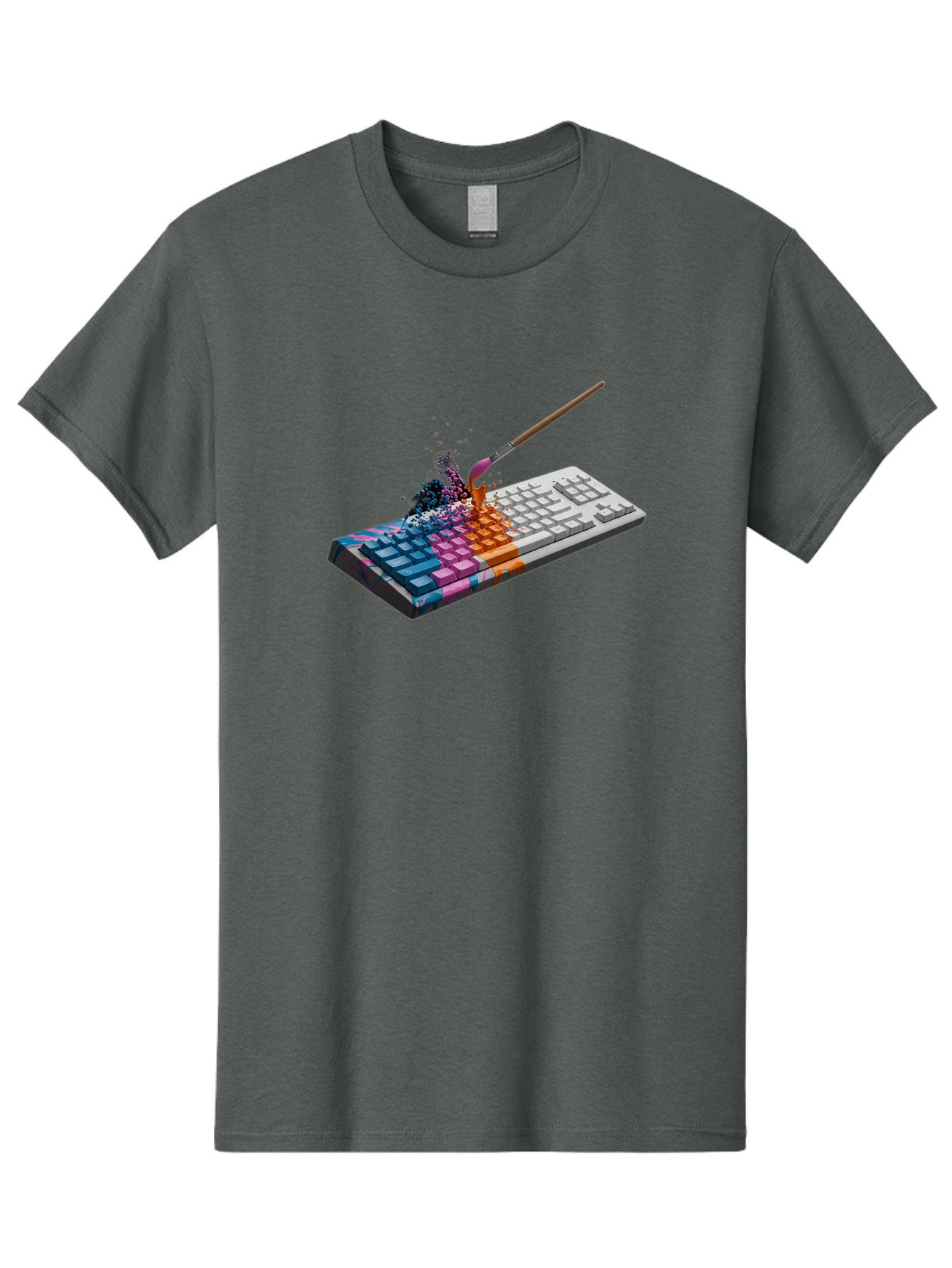 Paintbrush-Keyboard Men'S Graphic Tee, 100% Cotton, Comfortable Casual Summer Wear, Machine Washable, Vintage Camera, Old Camera, Antique Camera, Black Camera, Classic Photography, Photography Equipment, Nostalgic Device, Film Camera, Baf942
