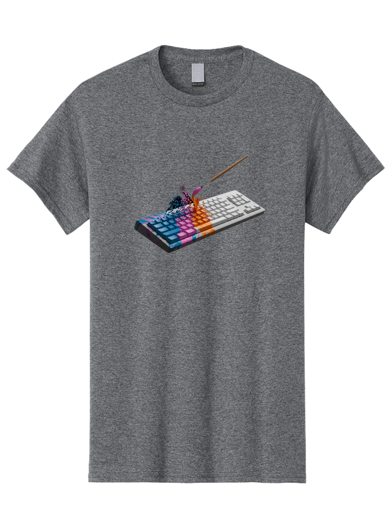 Paintbrush-Keyboard Men'S Graphic Tee, 100% Cotton, Comfortable Casual Summer Wear, Machine Washable, Vintage Camera, Old Camera, Antique Camera, Black Camera, Classic Photography, Photography Equipment, Nostalgic Device, Film Camera, Baf942