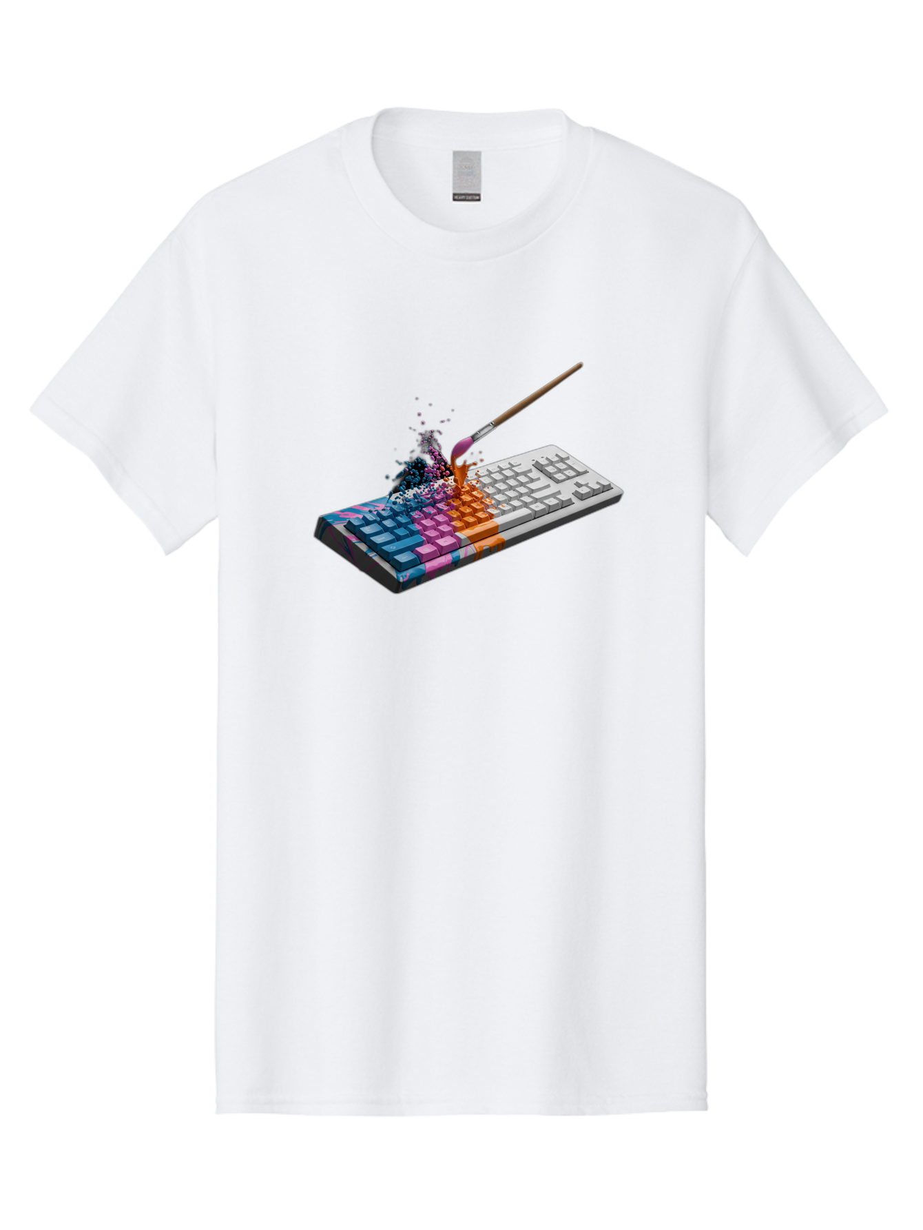 Paintbrush-Keyboard Men'S Graphic Tee, 100% Cotton, Comfortable Casual Summer Wear, Machine Washable, Vintage Camera, Old Camera, Antique Camera, Black Camera, Classic Photography, Photography Equipment, Nostalgic Device, Film Camera, Baf942