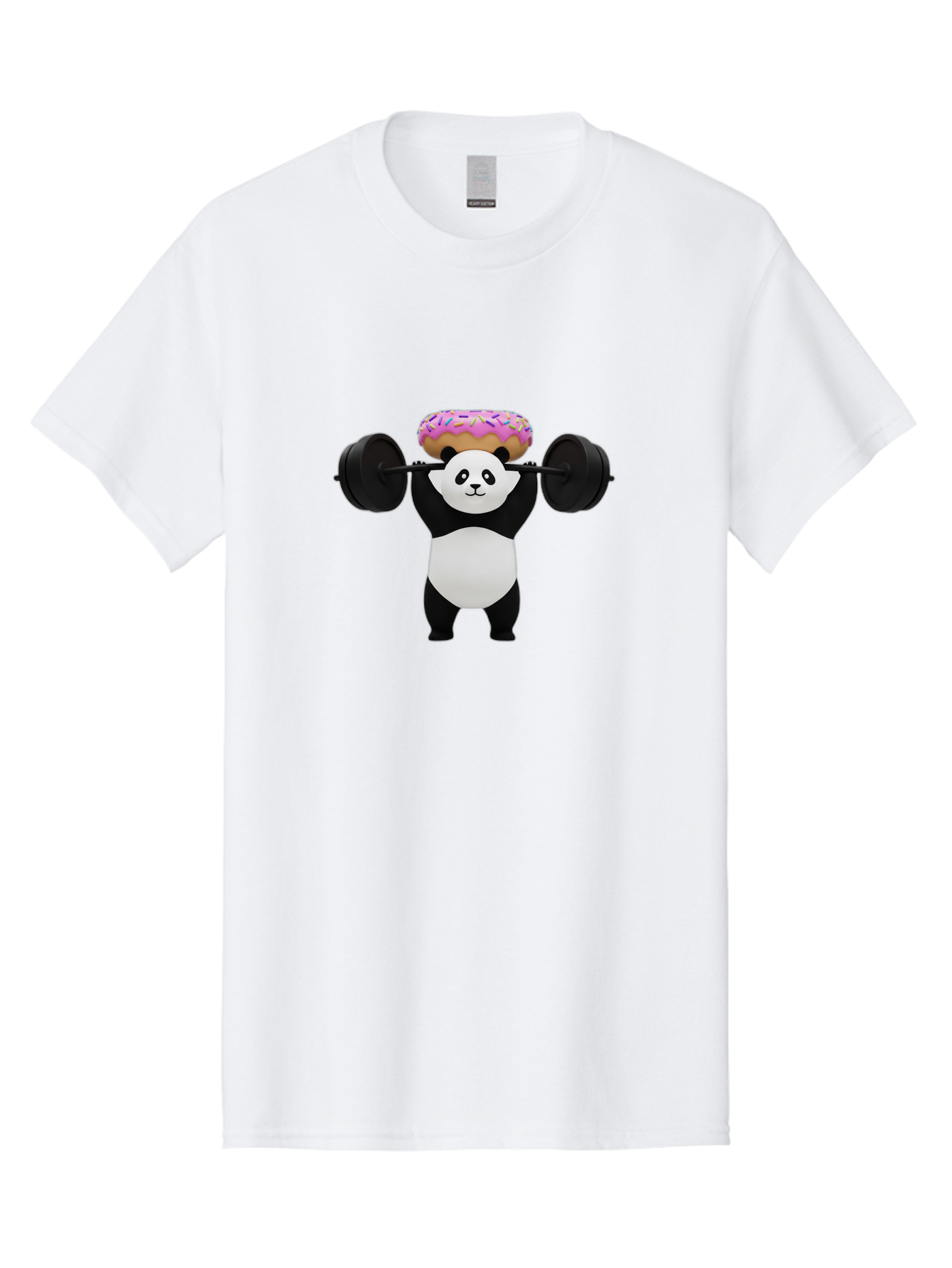 Panda-Lifting-Barbell-1 Men'S Graphic Tee, 100% Cotton, Comfortable Casual Summer Wear, Machine Washable, Vintage Camera, Old Camera, Antique Camera, Black Camera, Classic Photography, Photography Equipment, Nostalgic Device, Film Camera, Baf944
