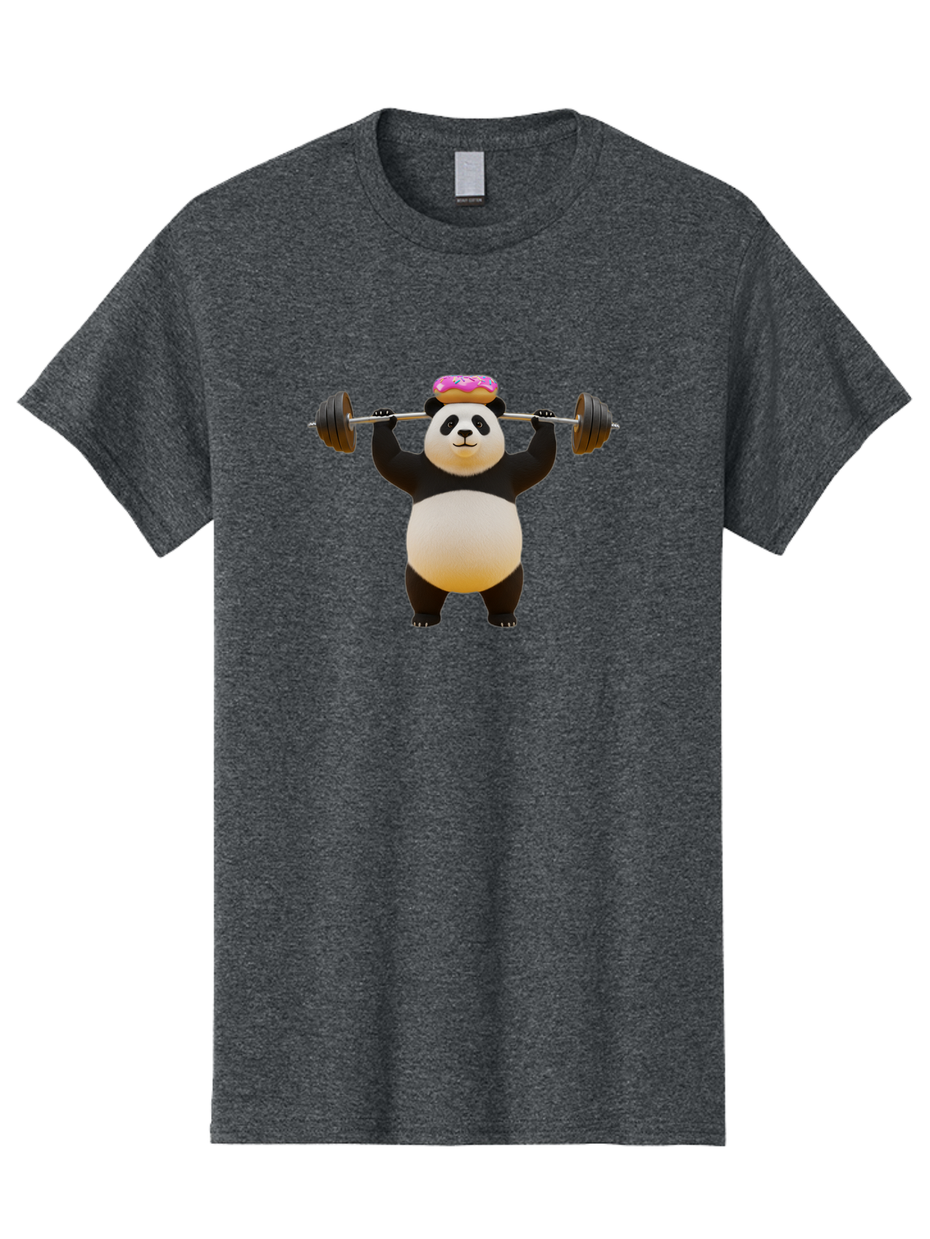 Panda-Lifting-Donut-1 Men'S Graphic Tee, 100% Cotton, Comfortable Casual Summer Wear, Machine Washable, Vintage Camera, Old Camera, Antique Camera, Black Camera, Classic Photography, Photography Equipment, Nostalgic Device, Film Camera, Baf946