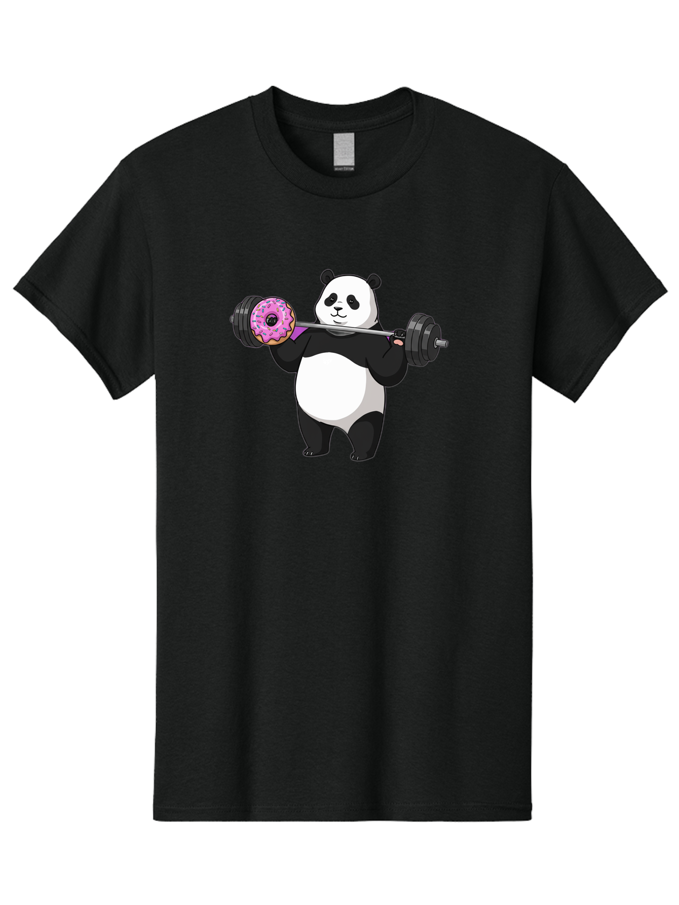 Panda-Lifting-Donut Men'S Graphic Tee, 100% Cotton, Comfortable Casual Summer Wear, Machine Washable, Vintage Camera, Old Camera, Antique Camera, Black Camera, Classic Photography, Photography Equipment, Nostalgic Device, Film Camera, Baf947