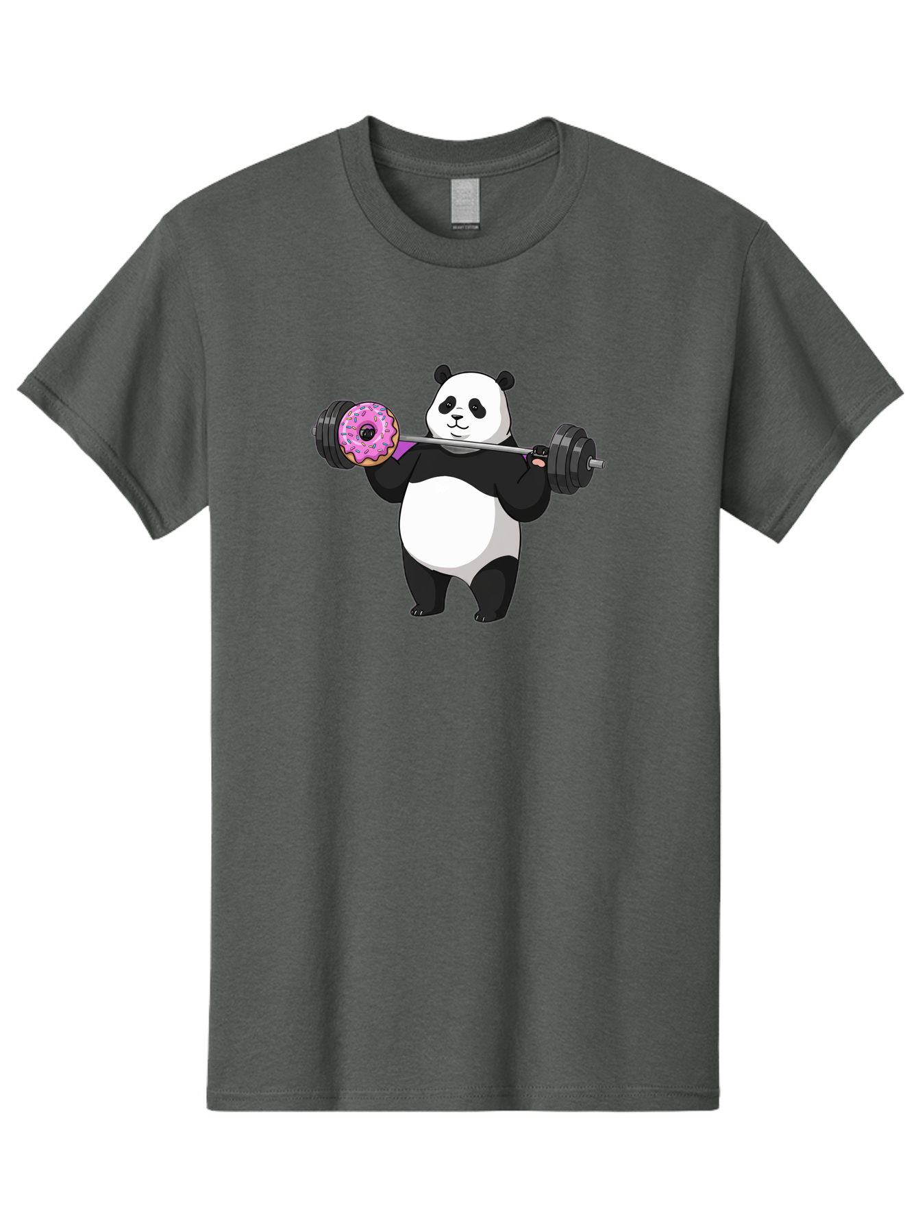 Panda-Lifting-Donut Men'S Graphic Tee, 100% Cotton, Comfortable Casual Summer Wear, Machine Washable, Vintage Camera, Old Camera, Antique Camera, Black Camera, Classic Photography, Photography Equipment, Nostalgic Device, Film Camera, Baf947
