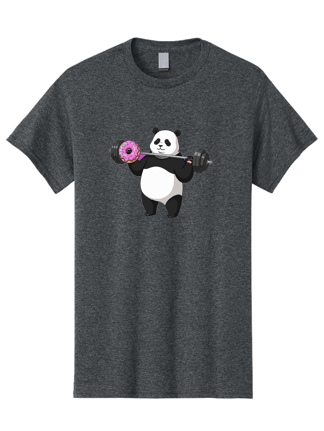 Panda-Lifting-Donut Men'S Graphic Tee, 100% Cotton, Comfortable Casual Summer Wear, Machine Washable, Vintage Camera, Old Camera, Antique Camera, Black Camera, Classic Photography, Photography Equipment, Nostalgic Device, Film Camera, Baf947