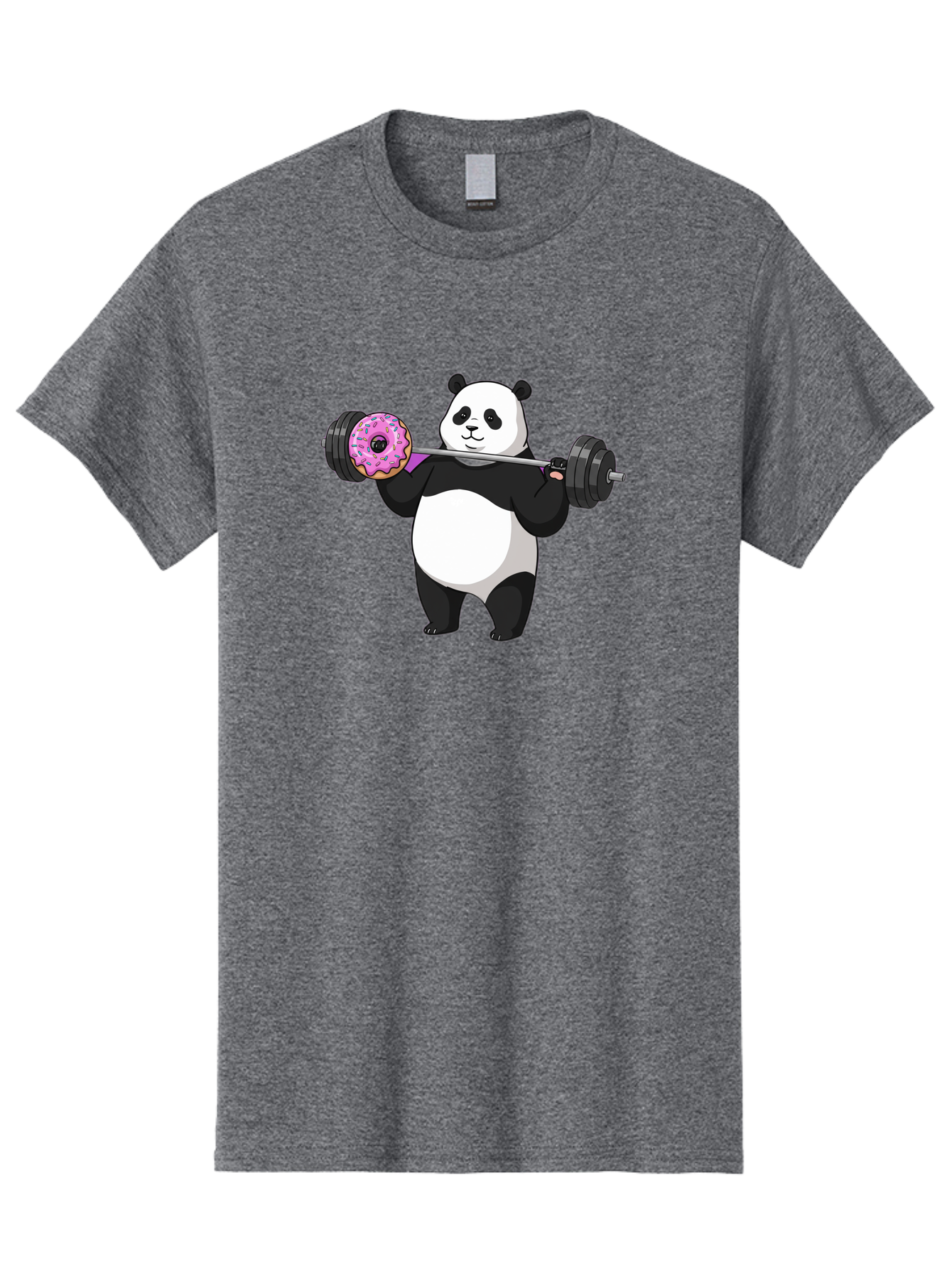 Panda-Lifting-Donut Men'S Graphic Tee, 100% Cotton, Comfortable Casual Summer Wear, Machine Washable, Vintage Camera, Old Camera, Antique Camera, Black Camera, Classic Photography, Photography Equipment, Nostalgic Device, Film Camera, Baf947