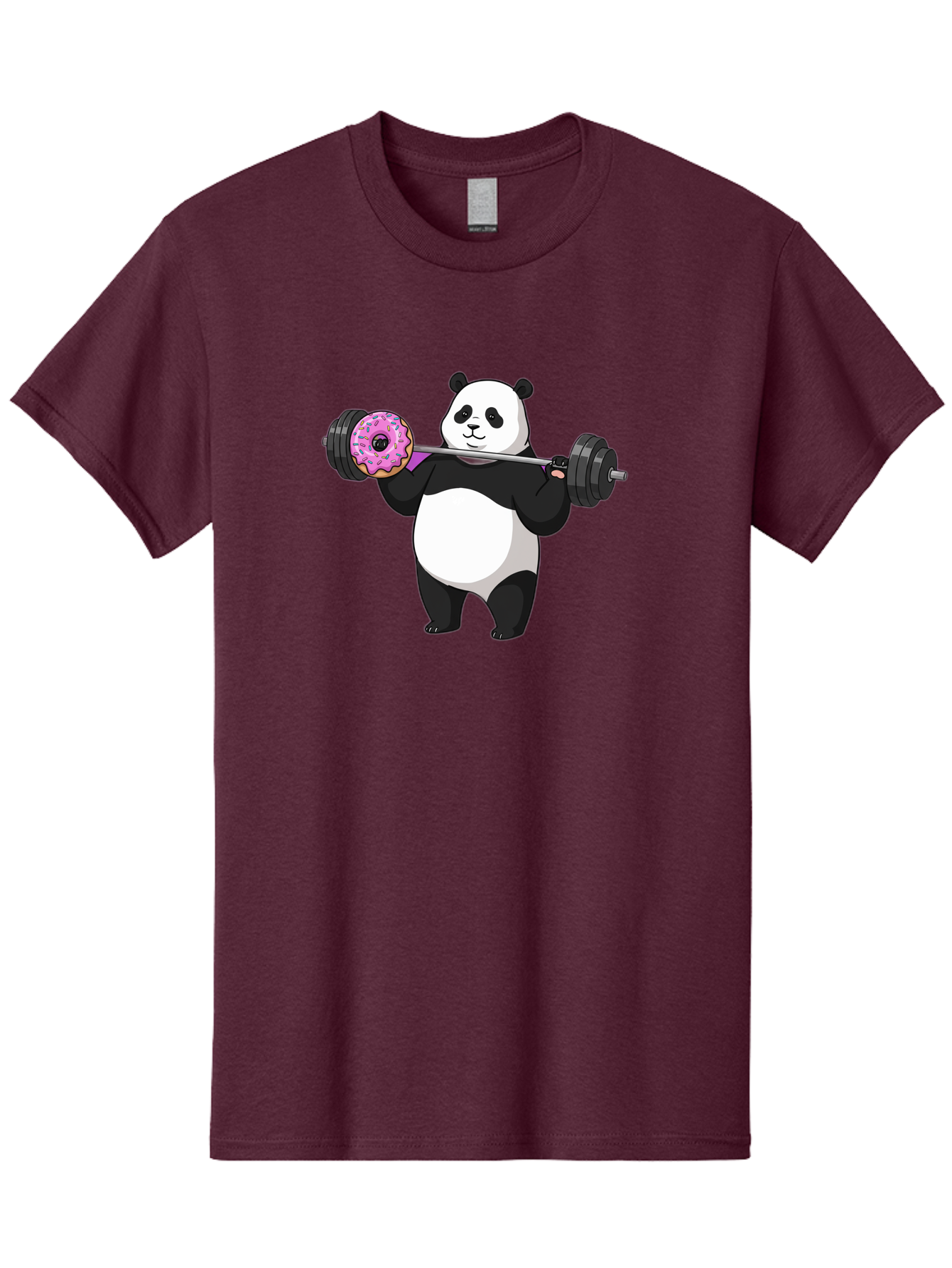 Panda-Lifting-Donut Men'S Graphic Tee, 100% Cotton, Comfortable Casual Summer Wear, Machine Washable, Vintage Camera, Old Camera, Antique Camera, Black Camera, Classic Photography, Photography Equipment, Nostalgic Device, Film Camera, Baf947