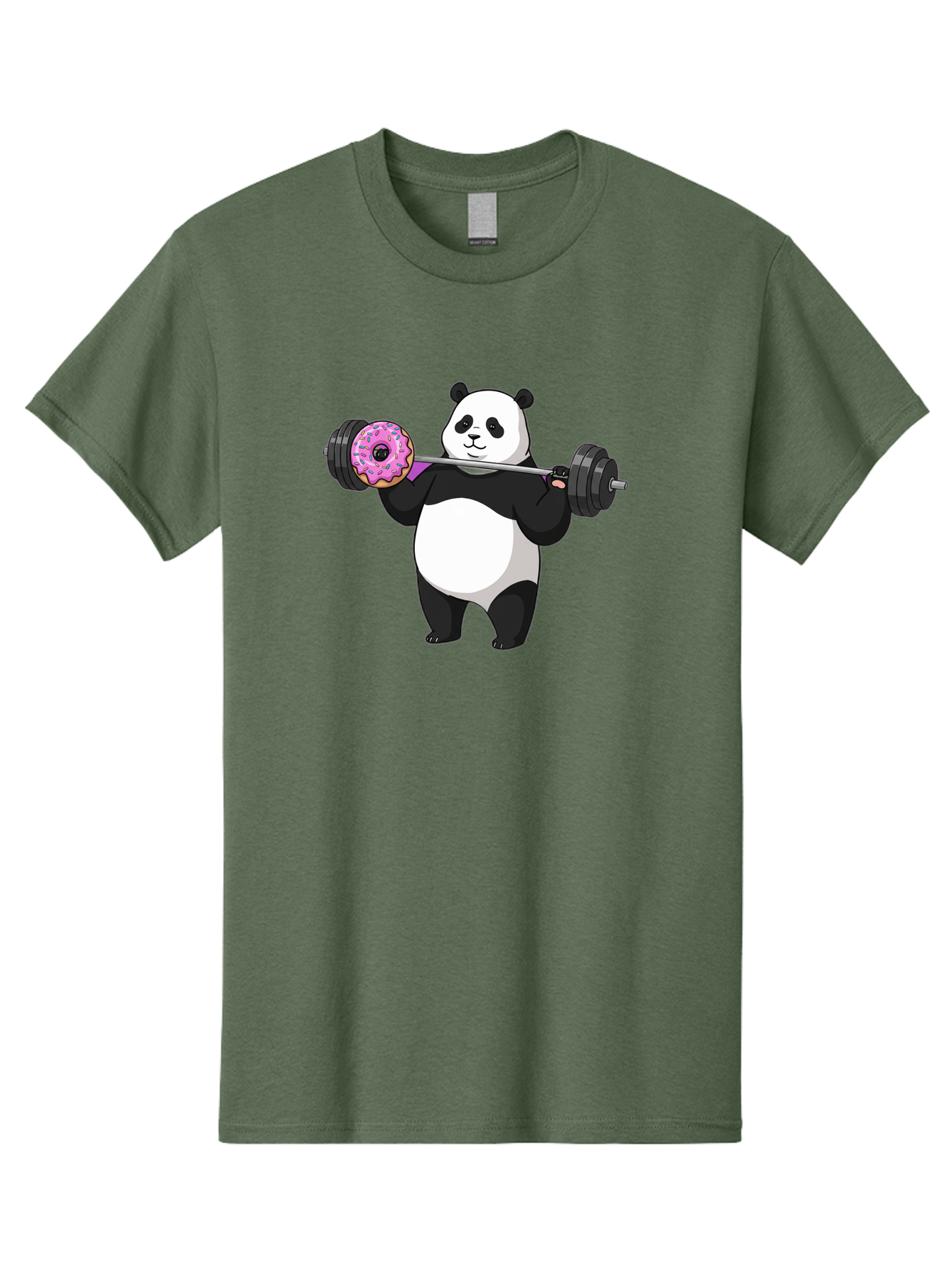 Panda-Lifting-Donut Men'S Graphic Tee, 100% Cotton, Comfortable Casual Summer Wear, Machine Washable, Vintage Camera, Old Camera, Antique Camera, Black Camera, Classic Photography, Photography Equipment, Nostalgic Device, Film Camera, Baf947