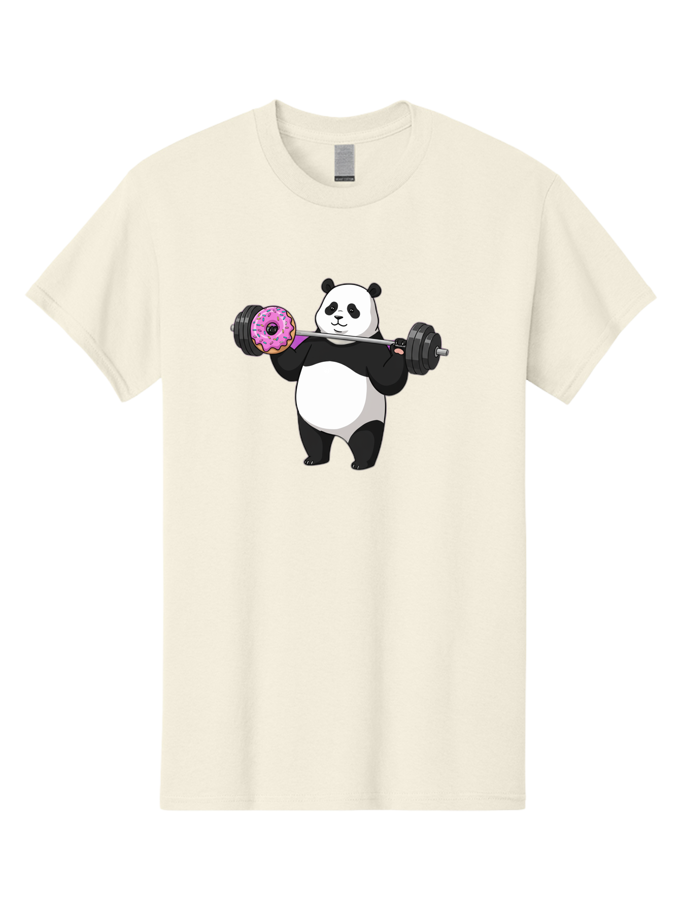 Panda-Lifting-Donut Men'S Graphic Tee, 100% Cotton, Comfortable Casual Summer Wear, Machine Washable, Vintage Camera, Old Camera, Antique Camera, Black Camera, Classic Photography, Photography Equipment, Nostalgic Device, Film Camera, Baf947